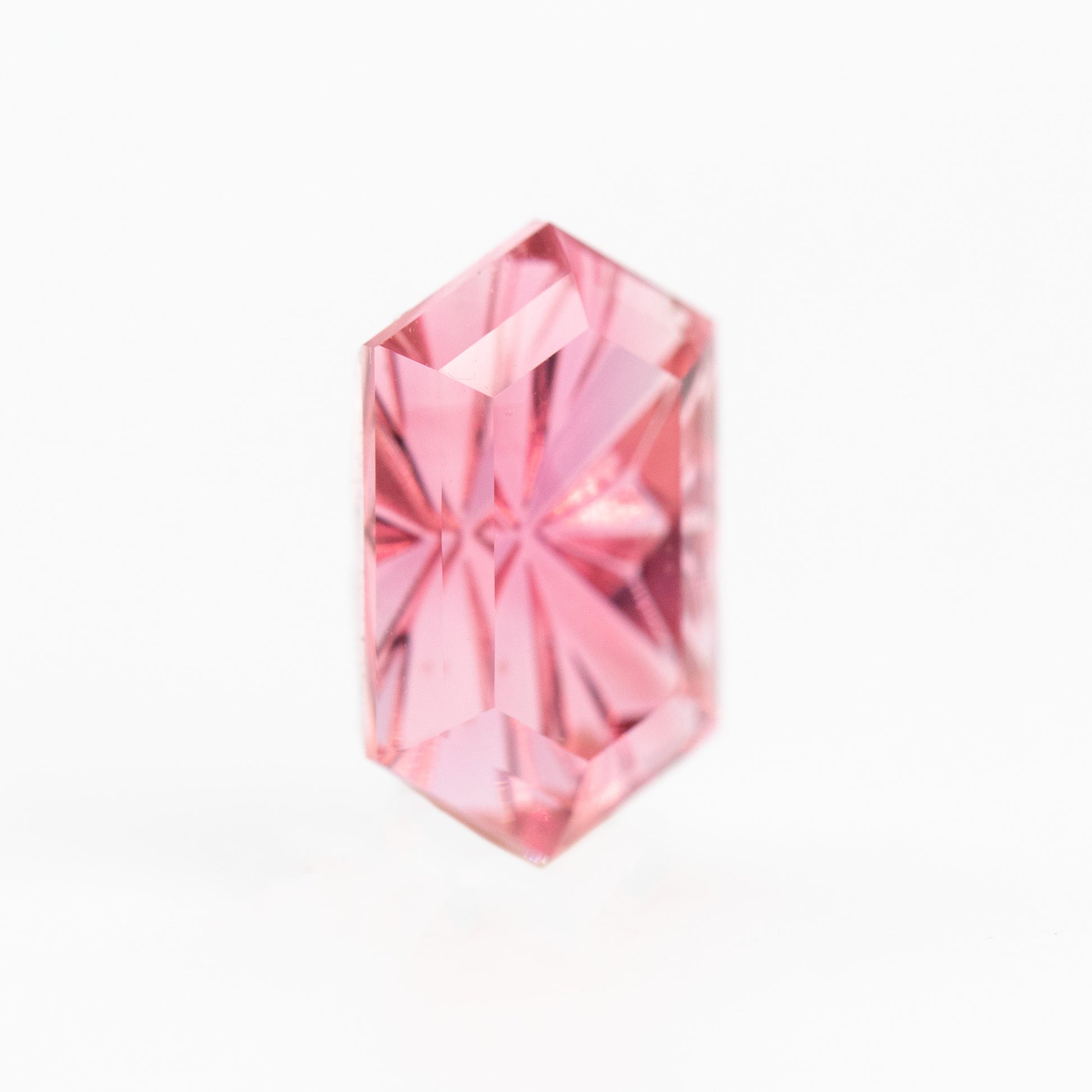 1.28 Carat Hexagon Fantasy Cut Pink Tourmaline for Custom Work - Inventory Code PHT128 - Midwinter Co. Alternative Bridal Rings and Modern Fine Jewelry