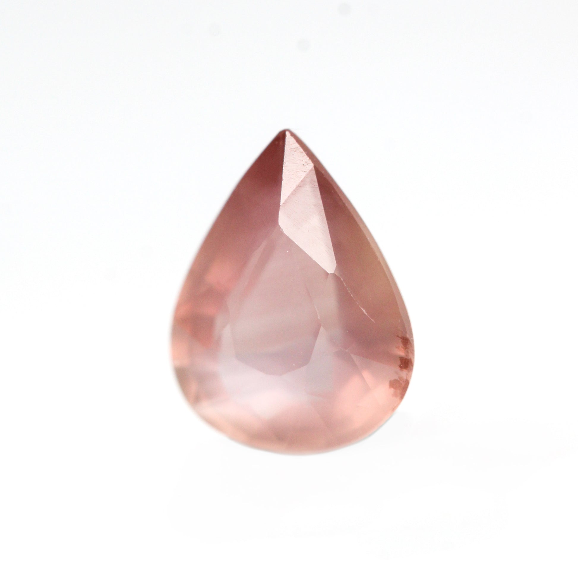 1.44 Carat Opalescent Peach Pear Sapphire for Custom Work - Inventory Code PPS144 - Midwinter Co. Alternative Bridal Rings and Modern Fine Jewelry
