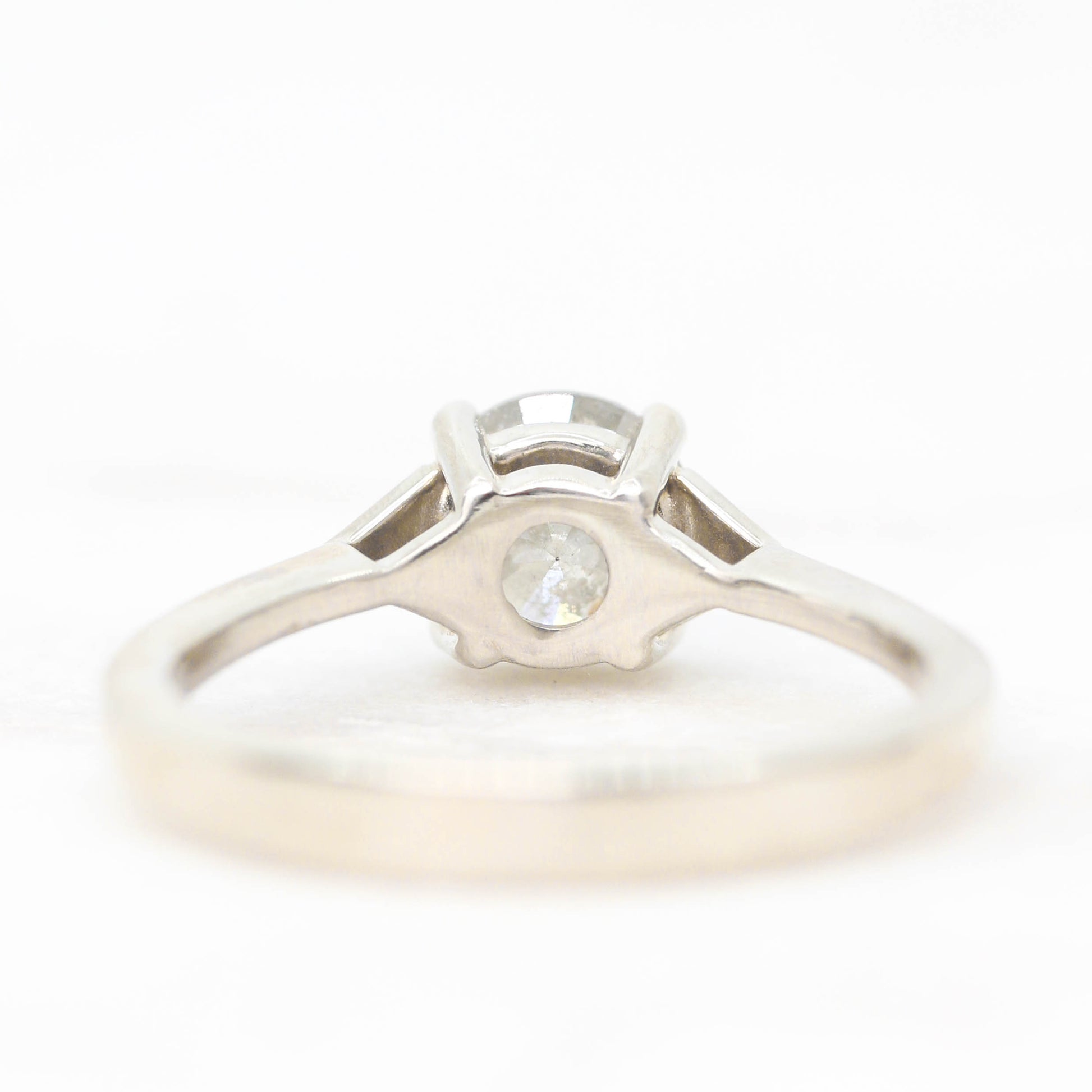 Quinta Ring with a 1.11 Carat Misty Gray Round Diamond in 10k Natural White Gold - Ready to Size and Ship - Midwinter Co. Alternative Bridal Rings and Modern Fine Jewelry