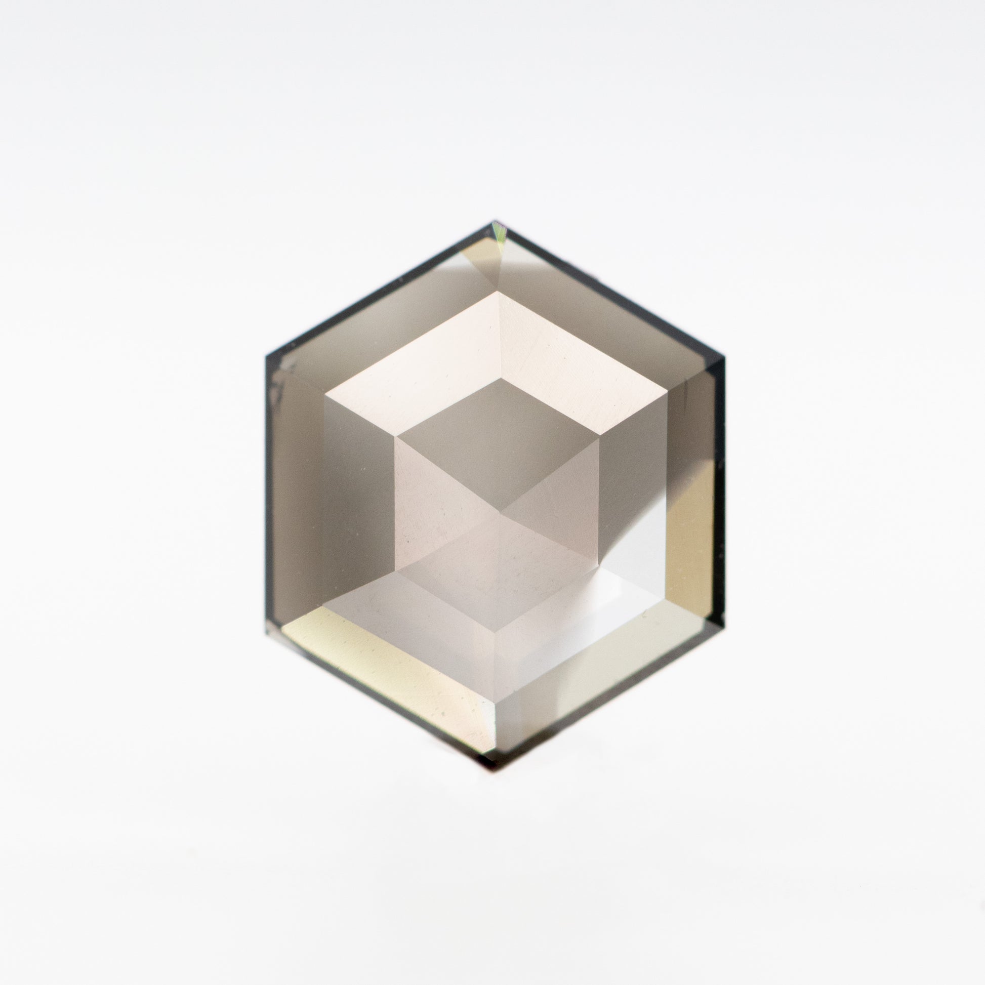 1.11 Carat Smoky Black Hexagon Salt and Pepper Diamond for Custom Work - Inventory Code SBH111 - Midwinter Co. Alternative Bridal Rings and Modern Fine Jewelry