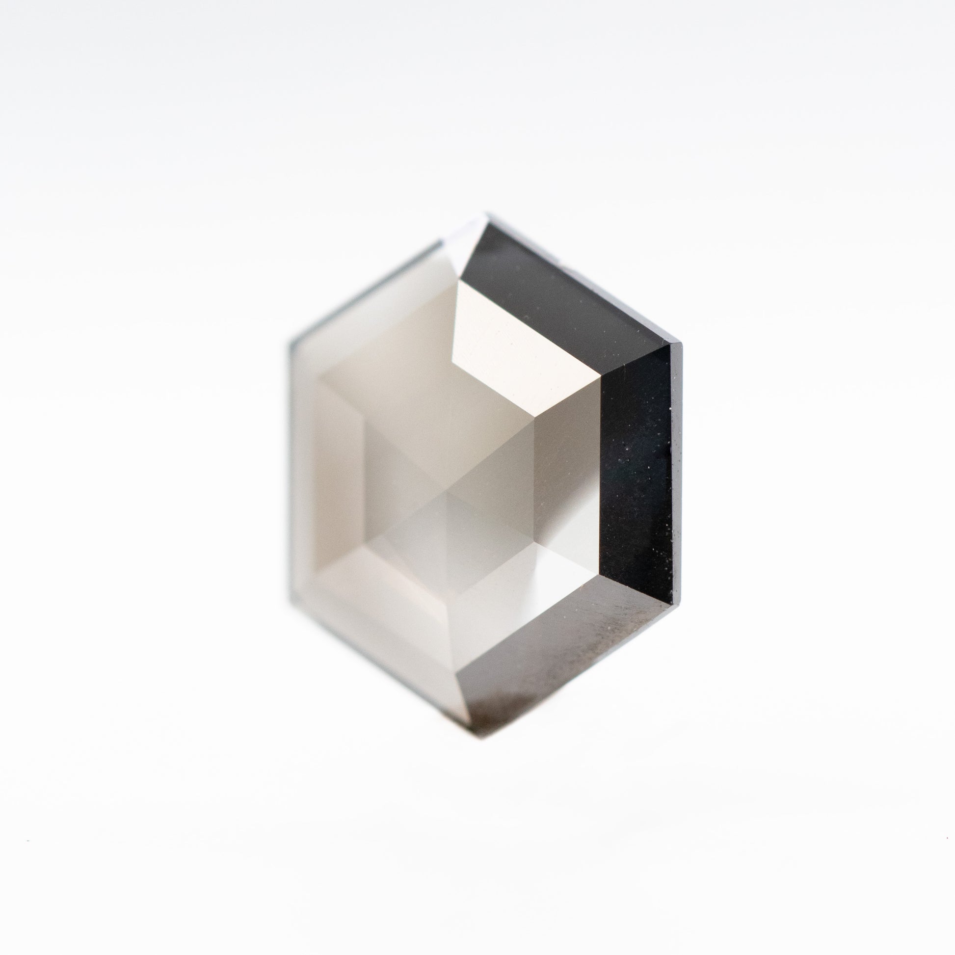 1.11 Carat Smoky Black Hexagon Salt and Pepper Diamond for Custom Work - Inventory Code SBH111 - Midwinter Co. Alternative Bridal Rings and Modern Fine Jewelry