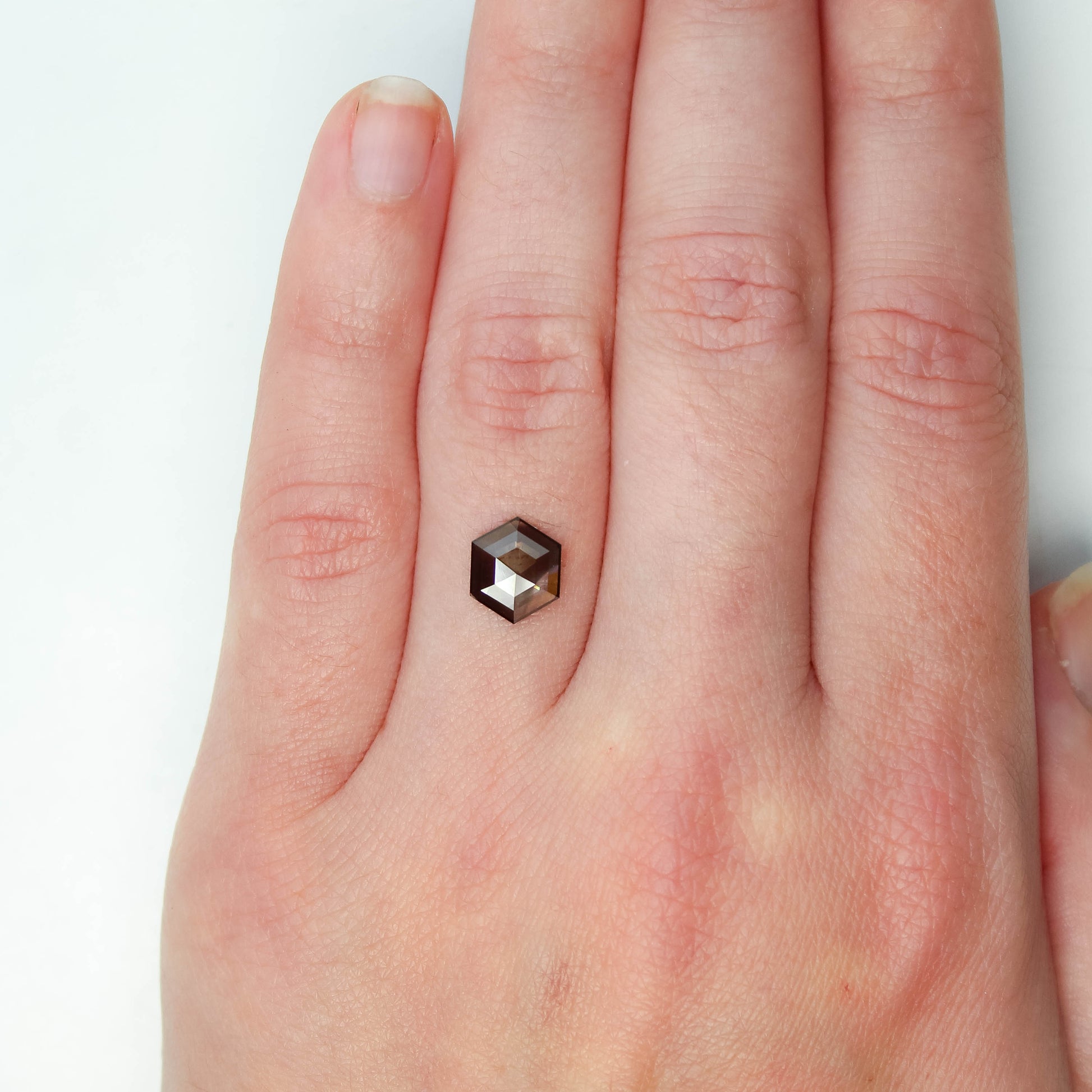 1.11 Carat Smoky Black Hexagon Salt and Pepper Diamond for Custom Work - Inventory Code SBH111 - Midwinter Co. Alternative Bridal Rings and Modern Fine Jewelry