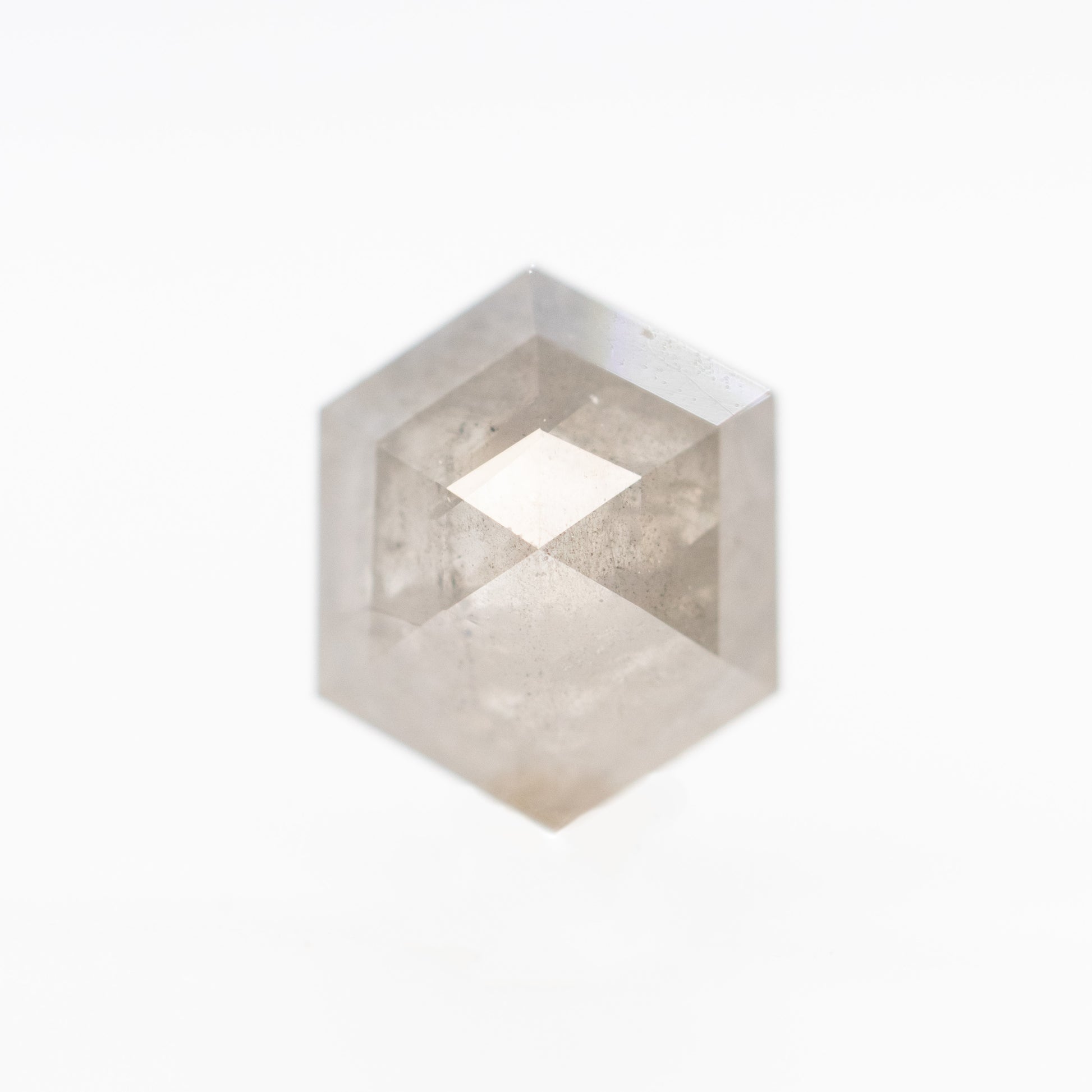 1.28 Carat Gray Hexagon Salt and Pepper Diamond for Custom Work - Inventory Code SGH128 - Midwinter Co. Alternative Bridal Rings and Modern Fine Jewelry