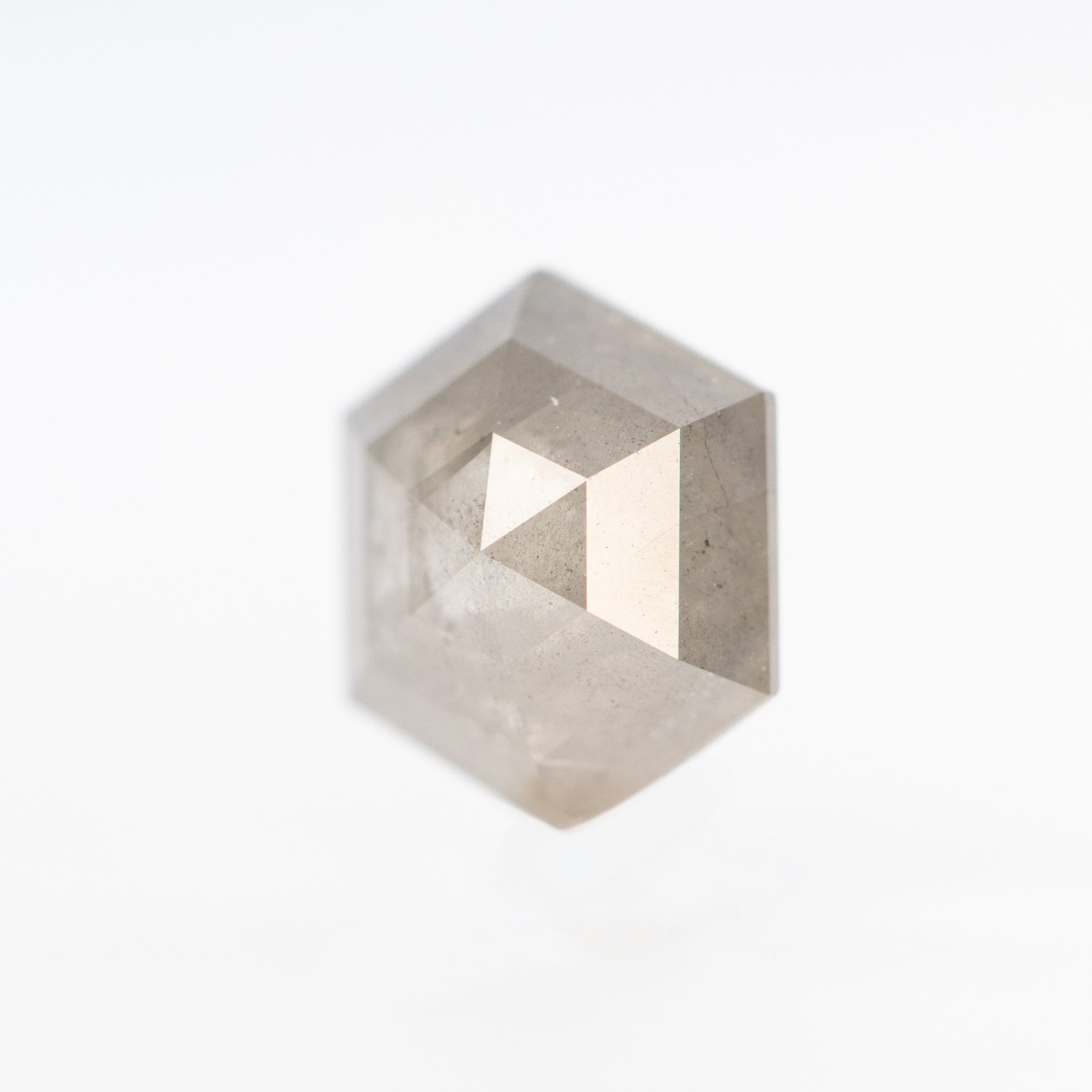 1.28 Carat Gray Hexagon Salt and Pepper Diamond for Custom Work - Inventory Code SGH128 - Midwinter Co. Alternative Bridal Rings and Modern Fine Jewelry