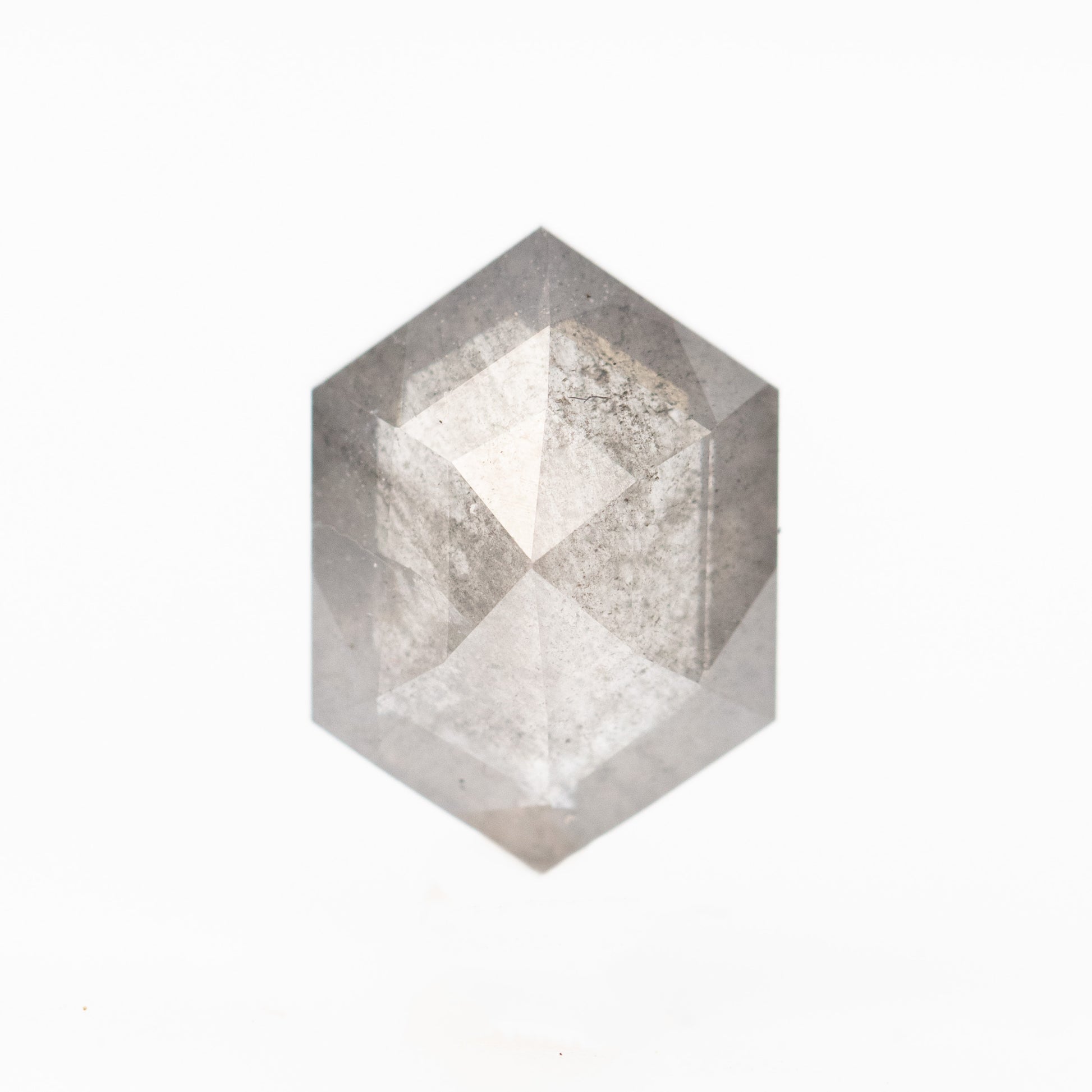 1.54 Carat Gray Hexagon Salt and Pepper Diamond for Custom Work - Inventory Code SGH154 - Midwinter Co. Alternative Bridal Rings and Modern Fine Jewelry