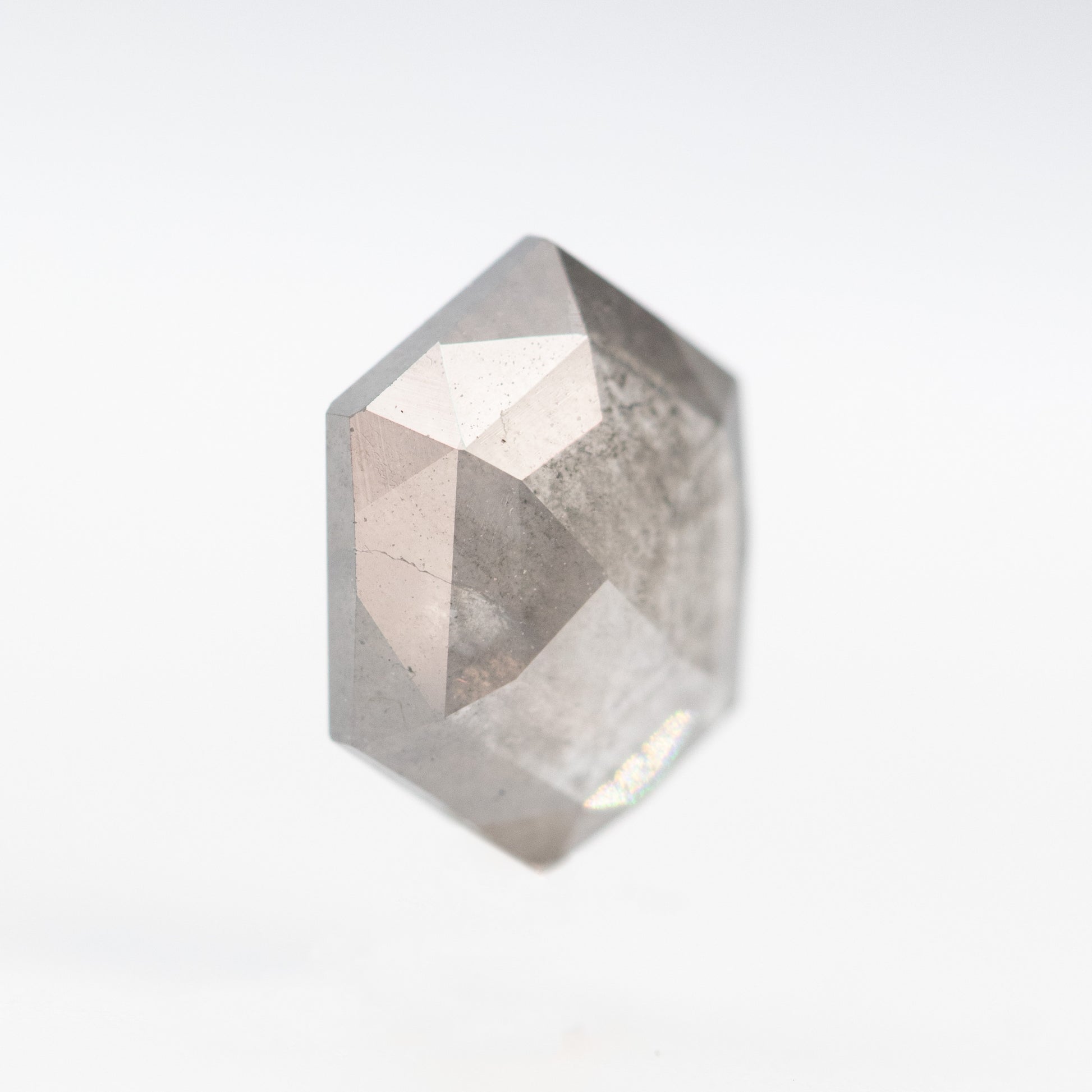 1.54 Carat Gray Hexagon Salt and Pepper Diamond for Custom Work - Inventory Code SGH154 - Midwinter Co. Alternative Bridal Rings and Modern Fine Jewelry