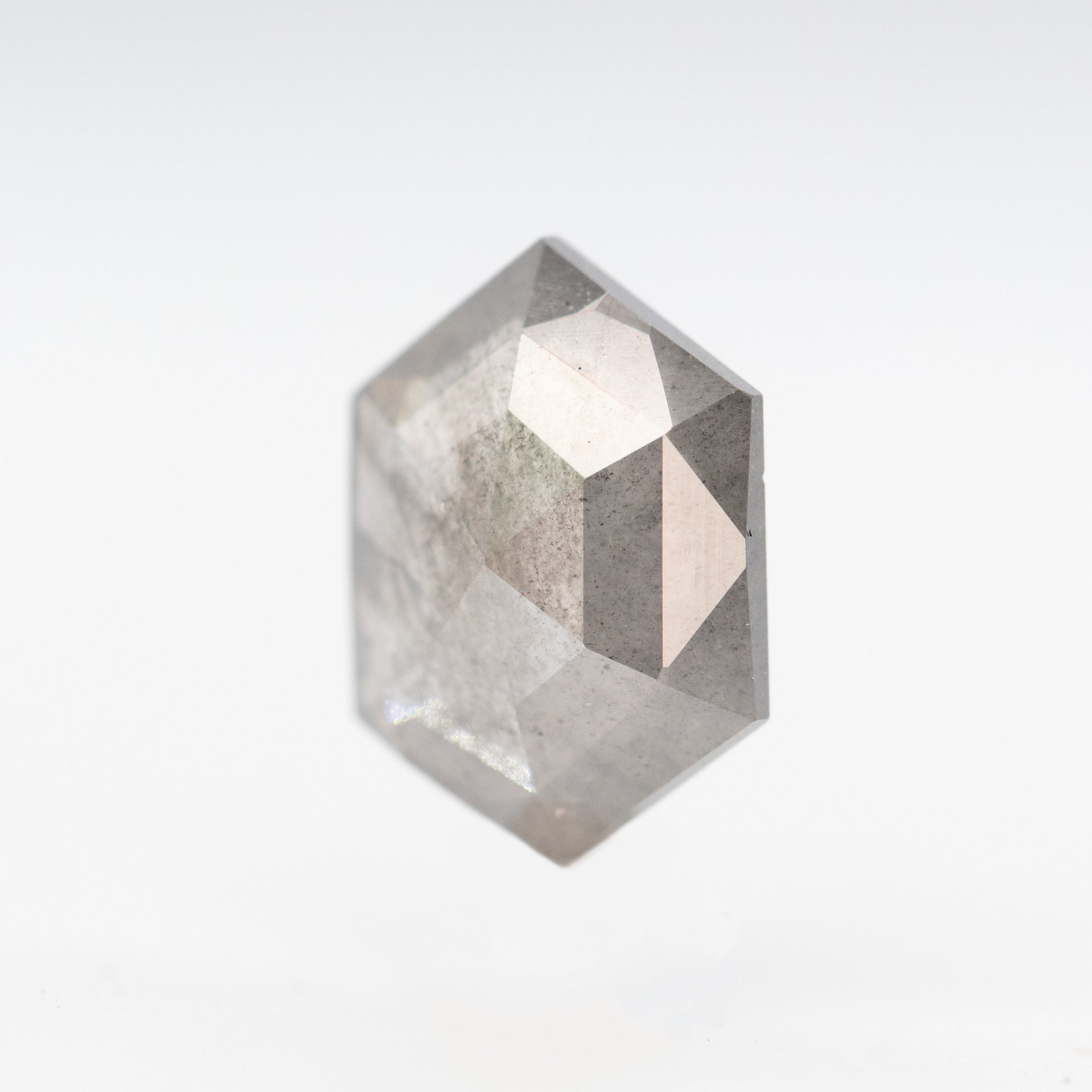 1.54 Carat Gray Hexagon Salt and Pepper Diamond for Custom Work - Inventory Code SGH154 - Midwinter Co. Alternative Bridal Rings and Modern Fine Jewelry