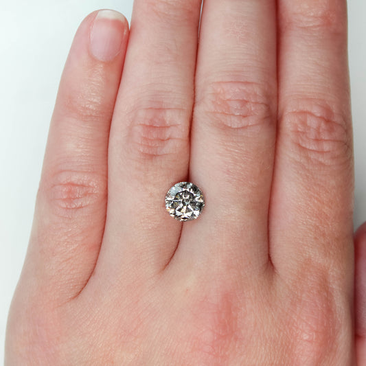 2.08 Carat Stormy Gray Round Diamond for Custom Work - Inventory Code SGR208