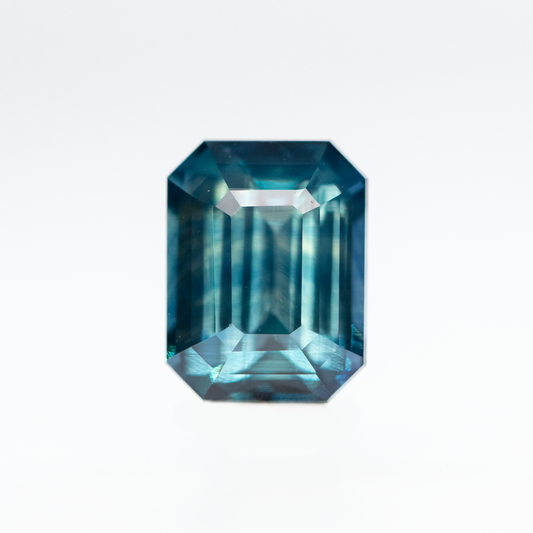 3.03 Carat Teal Blue Emerald Cut Sapphire for Custom Work - Inventory Code TBES303