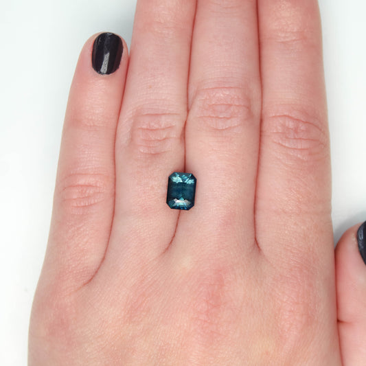 3.03 Carat Teal Blue Emerald Cut Sapphire for Custom Work - Inventory Code TBES303