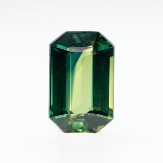 3.10 Carat Teal Green Emerald Cut Sapphire for Custom Work - Inventory Code TES310