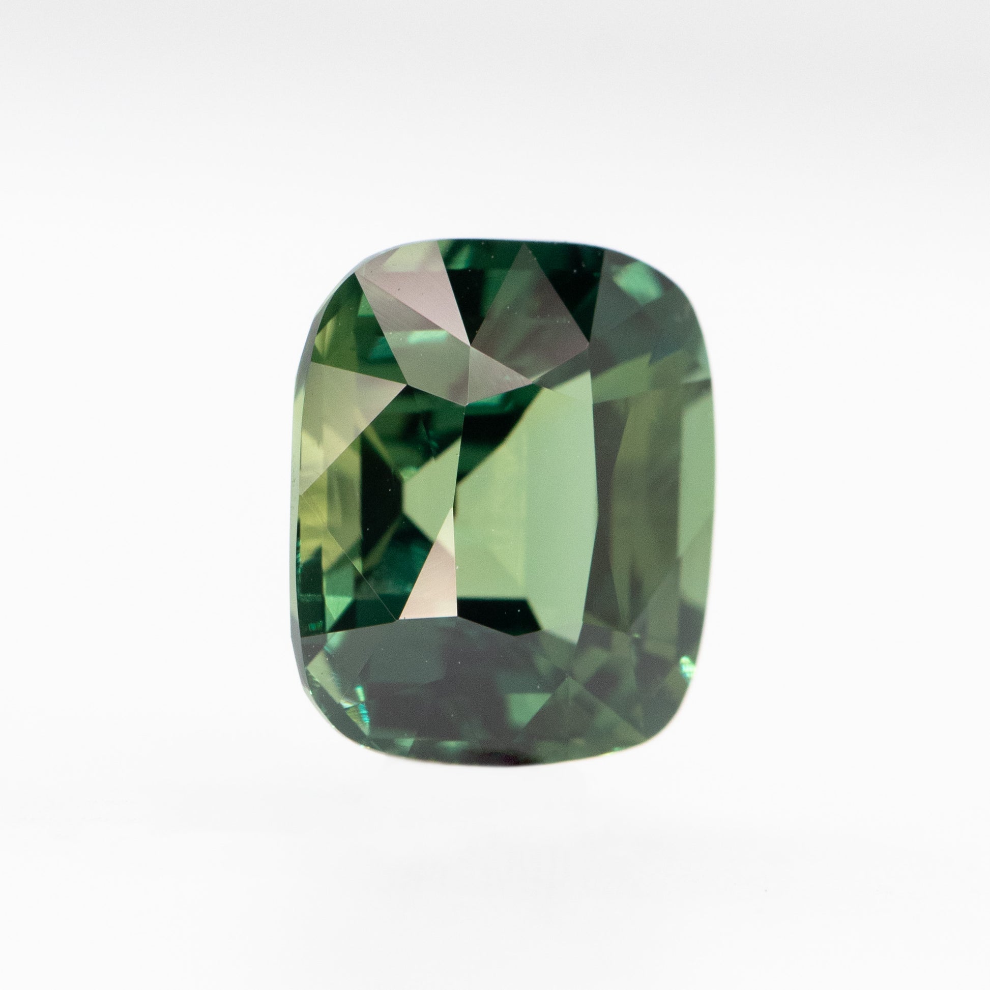 *CAELEN (J) 4.50 Carat Teal Green Cushion Cut Sapphire for Custom Work - Inventory Code TGCS450 - Midwinter Co. Alternative Bridal Rings and Modern Fine Jewelry