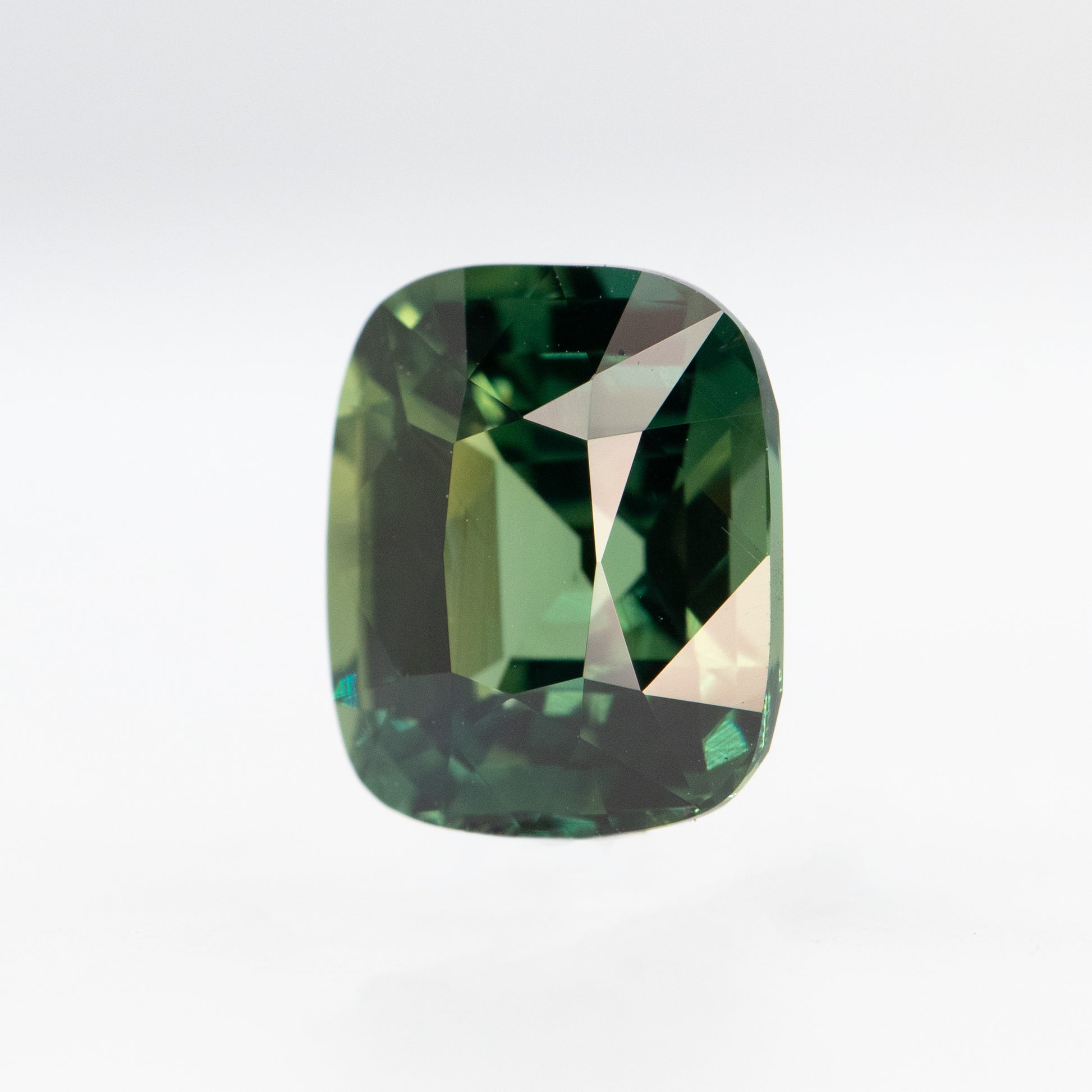 *CAELEN (J) 4.50 Carat Teal Green Cushion Cut Sapphire for Custom Work - Inventory Code TGCS450 - Midwinter Co. Alternative Bridal Rings and Modern Fine Jewelry