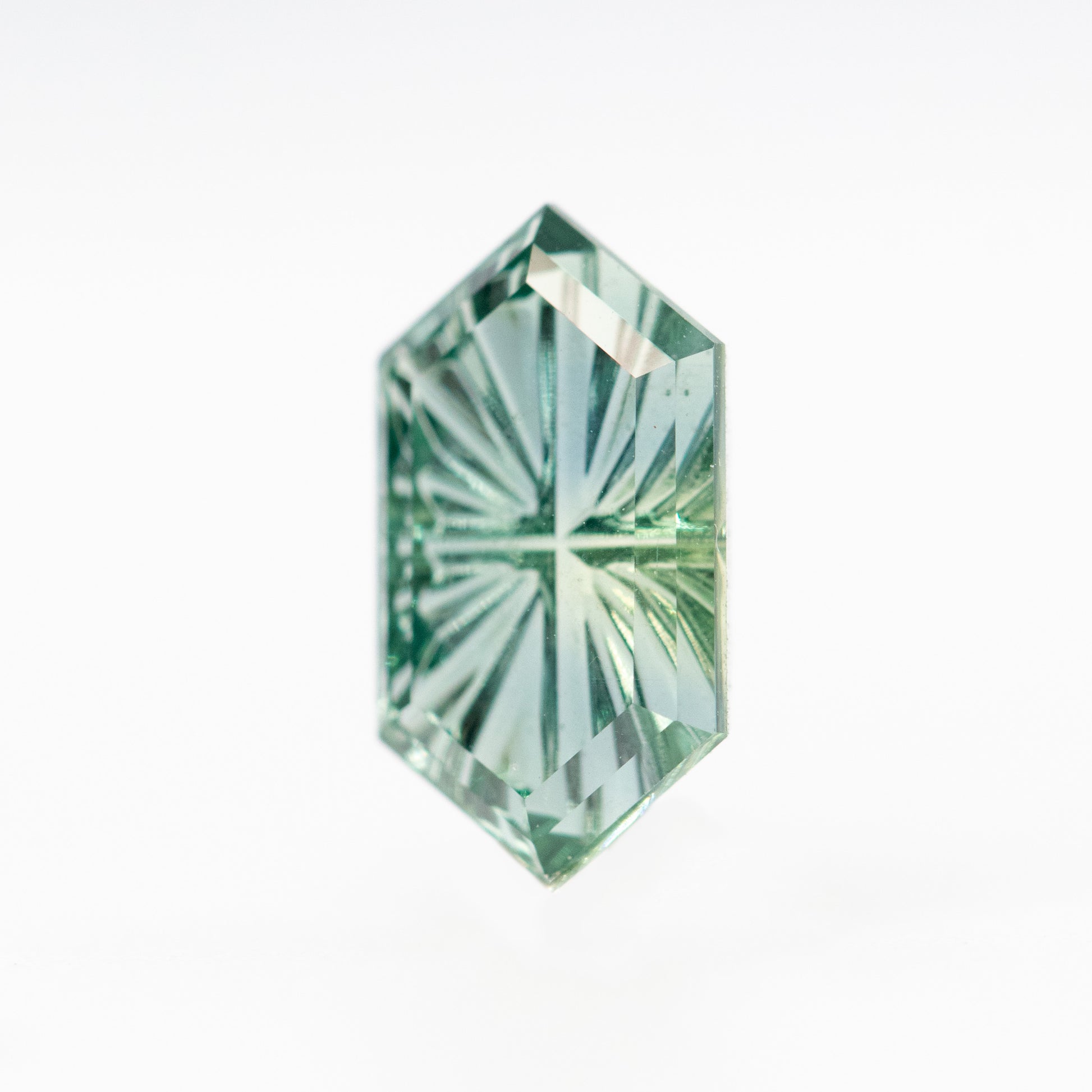 1.42 Carat Teal Fantasy Cut Hexagon Montana Sapphire for Custom Work - Inventory Code THS142 - Midwinter Co. Alternative Bridal Rings and Modern Fine Jewelry