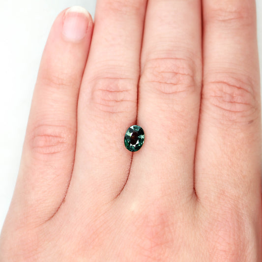 1.33 Carat Teal Green Oval Sapphire for Custom Work - Inventory Code TOS133 - Midwinter Co. Alternative Bridal Rings and Modern Fine Jewelry