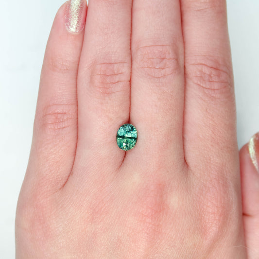 2.10 Carat Teal Oval Sapphire for Custom Work - Inventory Code TOS210 - Midwinter Co. Alternative Bridal Rings and Modern Fine Jewelry