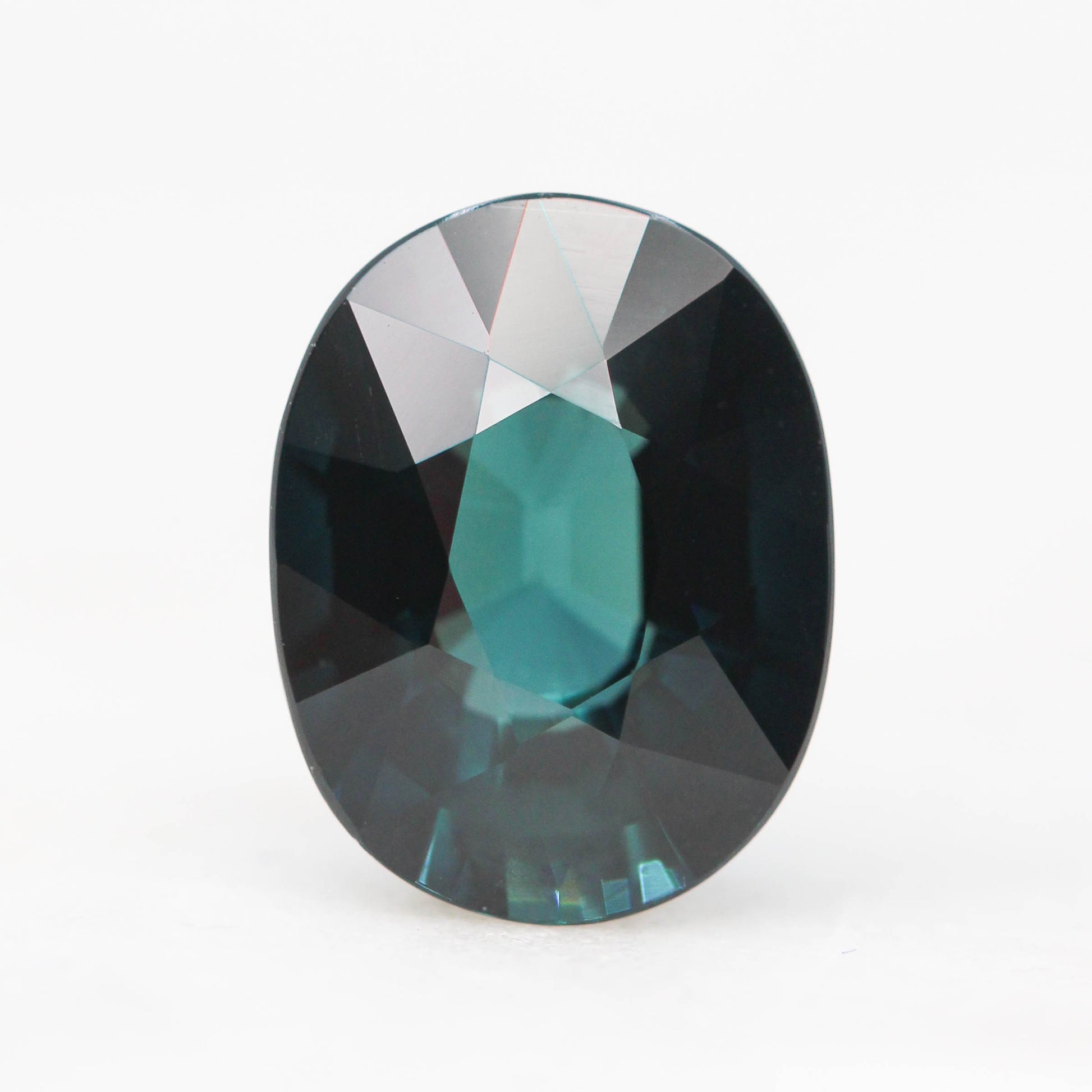1.89 Carat Teal Oval Tourmaline for Custom Work - Inventory Code TOT189 - Midwinter Co. Alternative Bridal Rings and Modern Fine Jewelry
