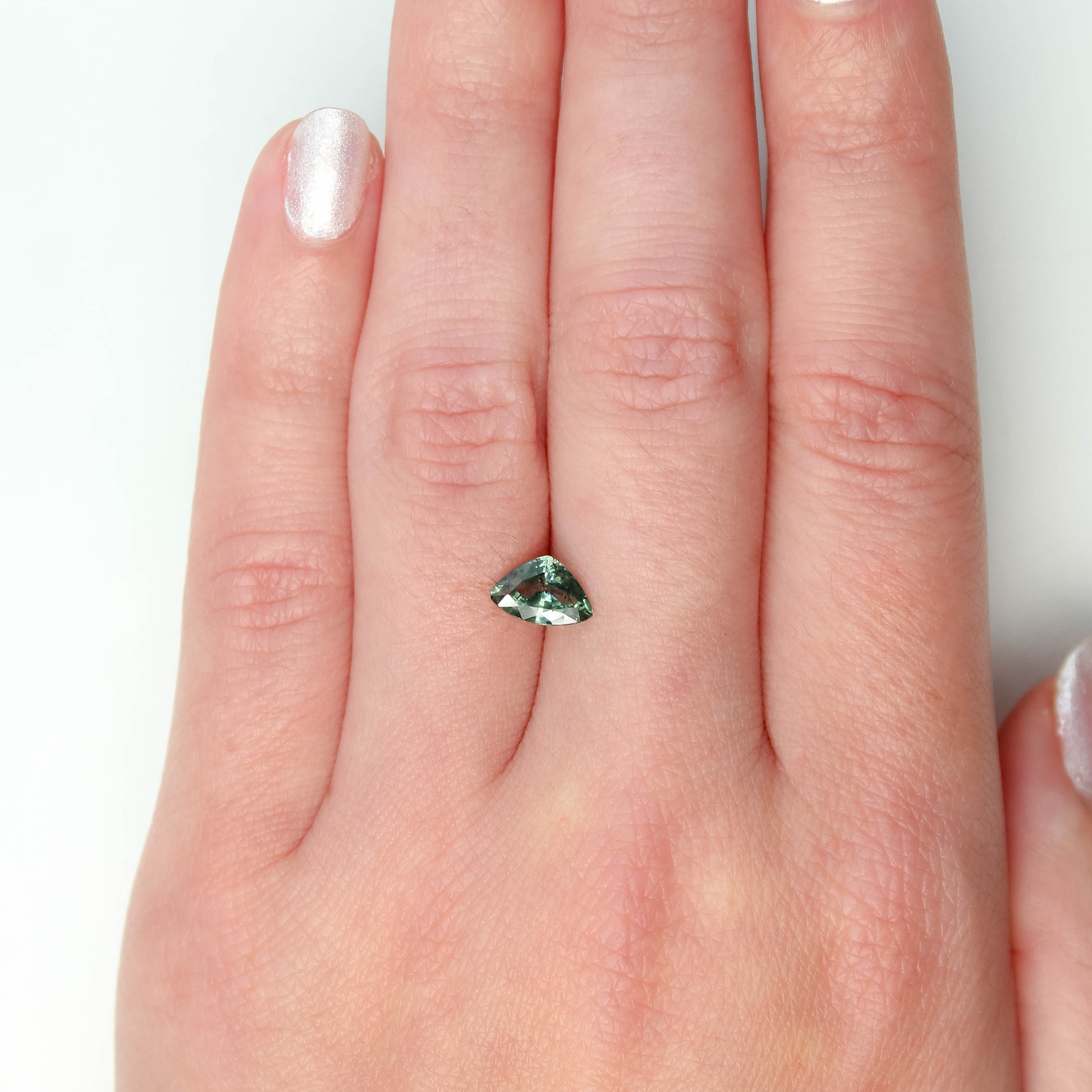 1.08 Carat Trillion Color Change Aqua Sapphire for Custom Work - Inventory Code TTS108 - Midwinter Co. Alternative Bridal Rings and Modern Fine Jewelry