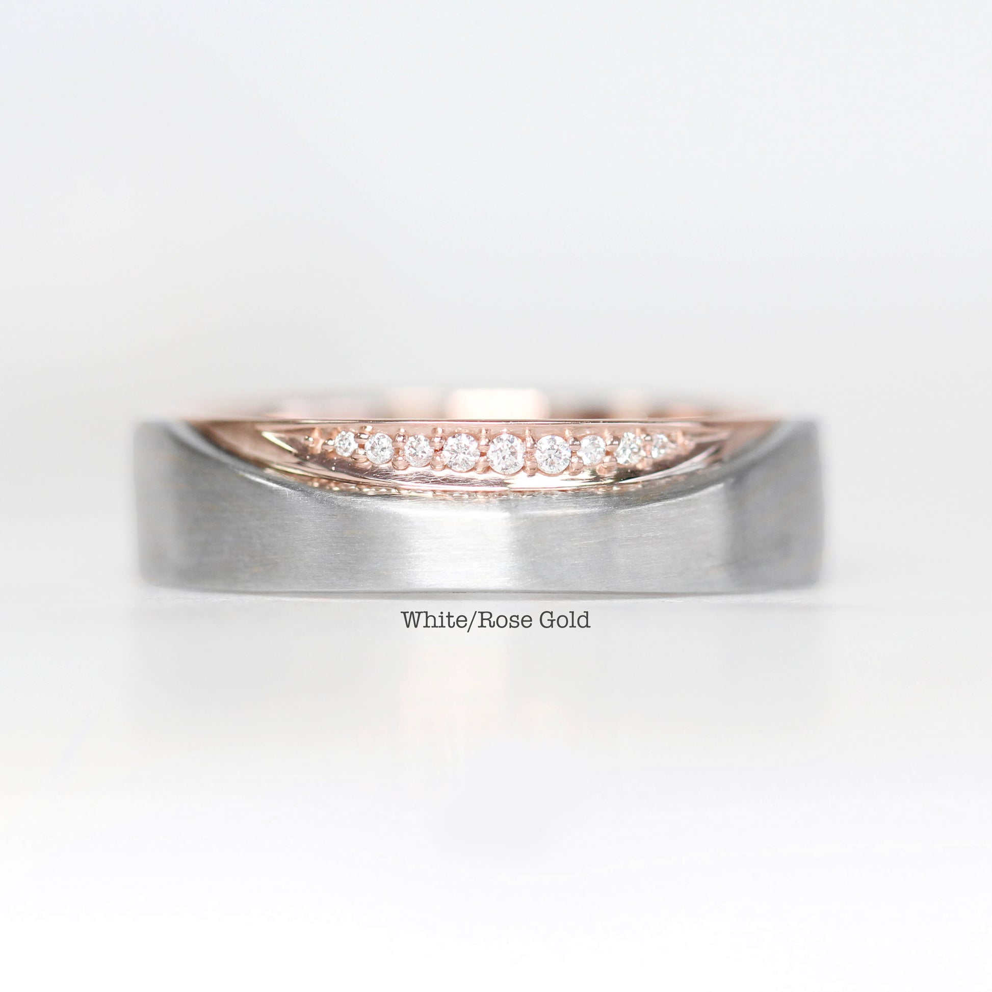 Caleb ring - Two or one tone - Diamond unisex wedding band -  Made to Order - Midwinter Co. Alternative Bridal Rings and Modern Fine Jewelry