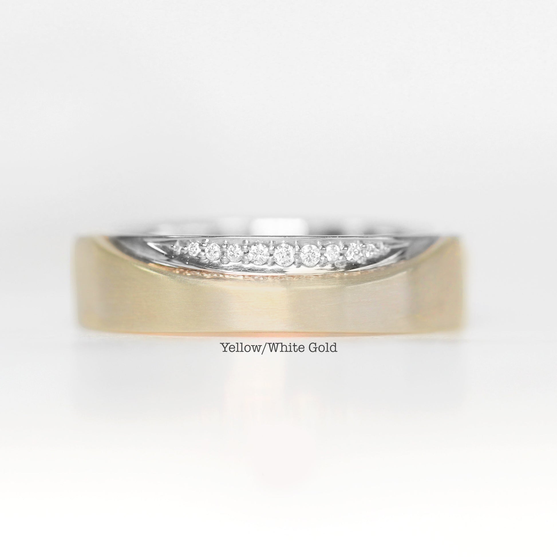 Caleb ring - Two or one tone - Diamond unisex wedding band -  Made to Order - Midwinter Co. Alternative Bridal Rings and Modern Fine Jewelry