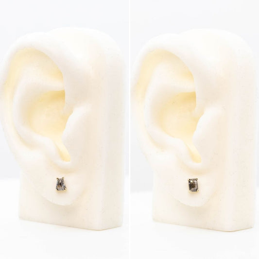 (needs pricing) Geometric Celestial Diamond Studs in 10k Yellow Gold - Ready to Size and Ship