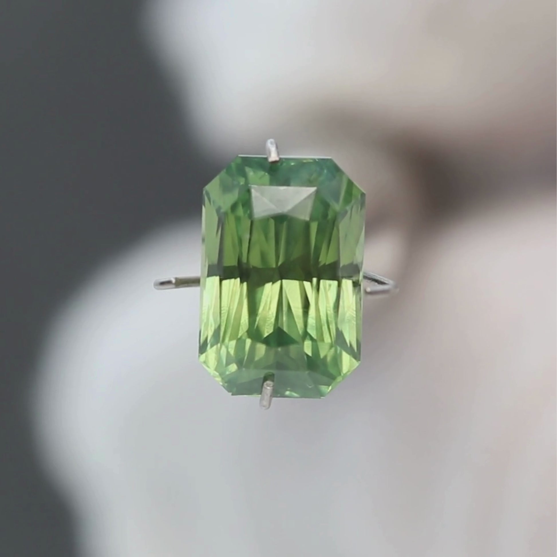 4.04 Carat Green Radiant Cut Sapphire for Custom Work - Inventory Code GRCS404