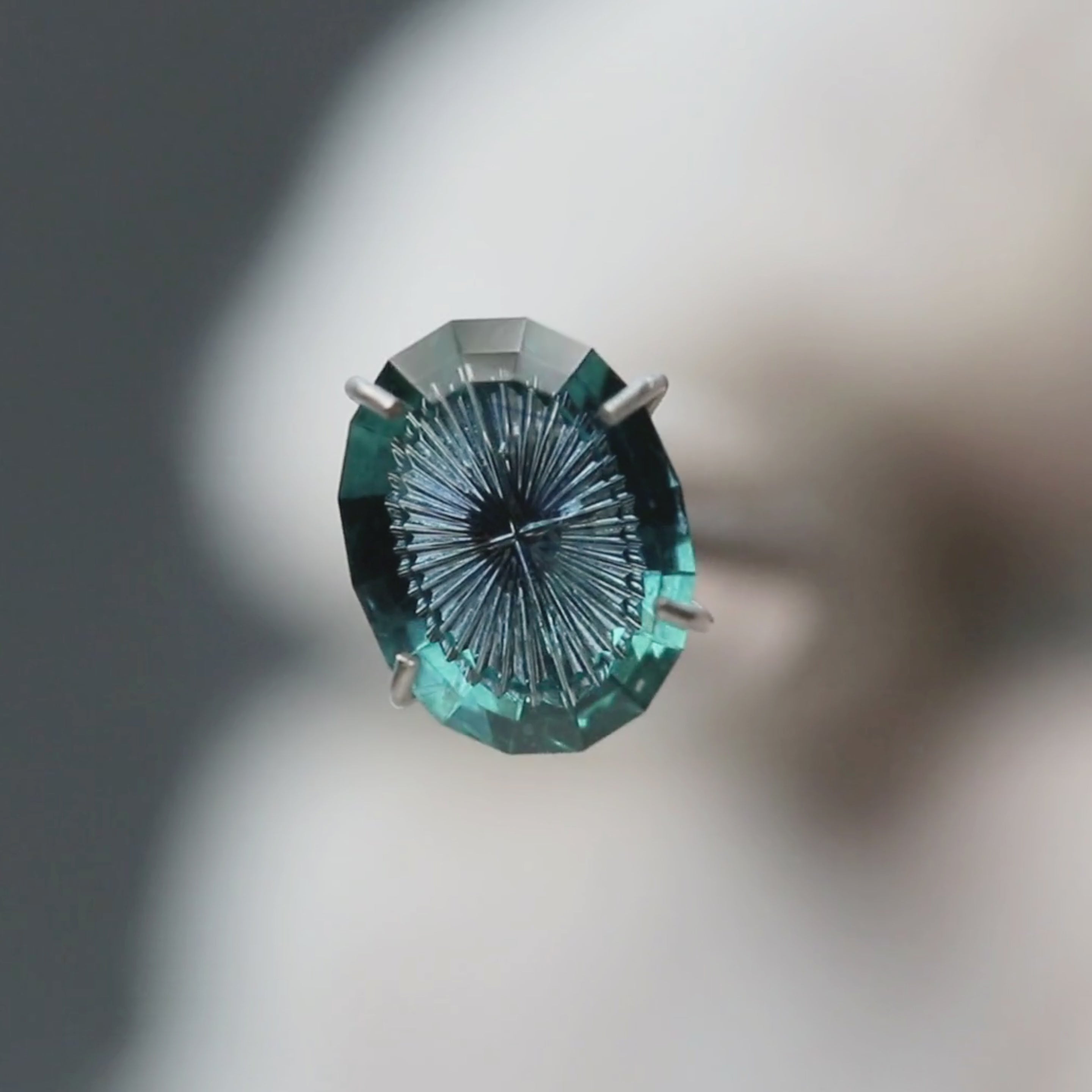 1.34 Carat Blue Geometric Oval Fantasy Cut Sapphire – Midwinter Co