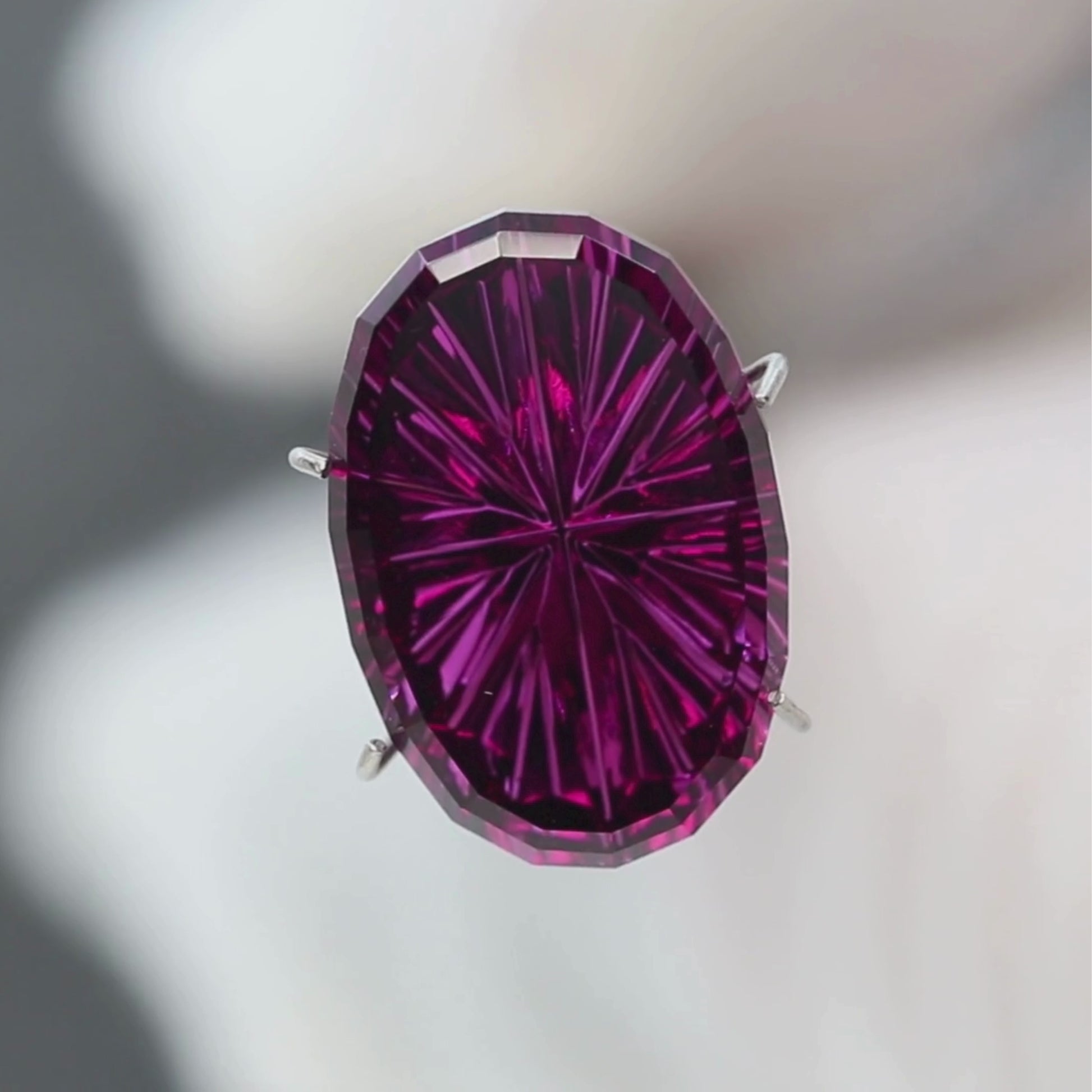 8.91 Carat Fantasy Cut Oval Rhodalite Garnet for Custom Work - Inventory Code FCG891