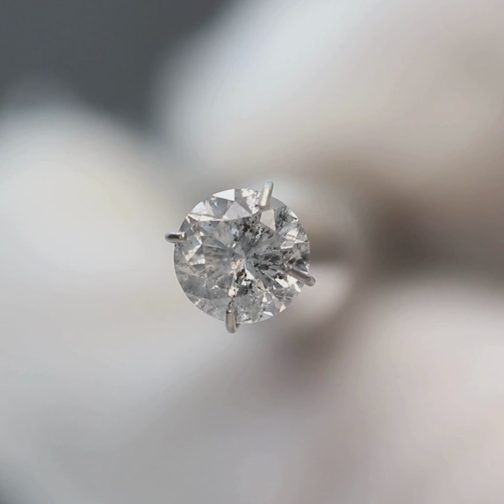 1.01 Carat Round Gray Salt and Pepper Diamond for Custom Work - Inventory Code CCR101