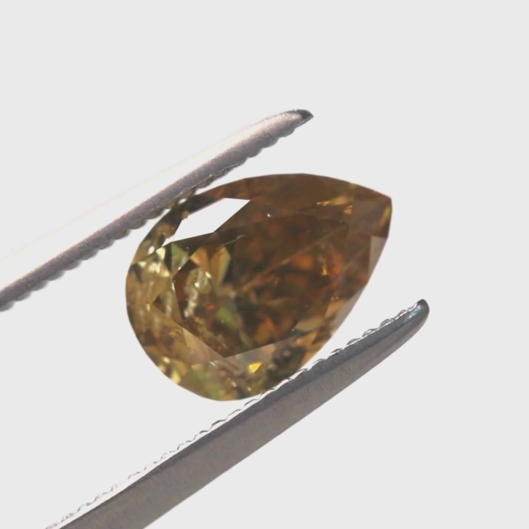 1.01 Carat Pear Champagne Celestial Diamond for Custom Work - Inventory Code SCP101