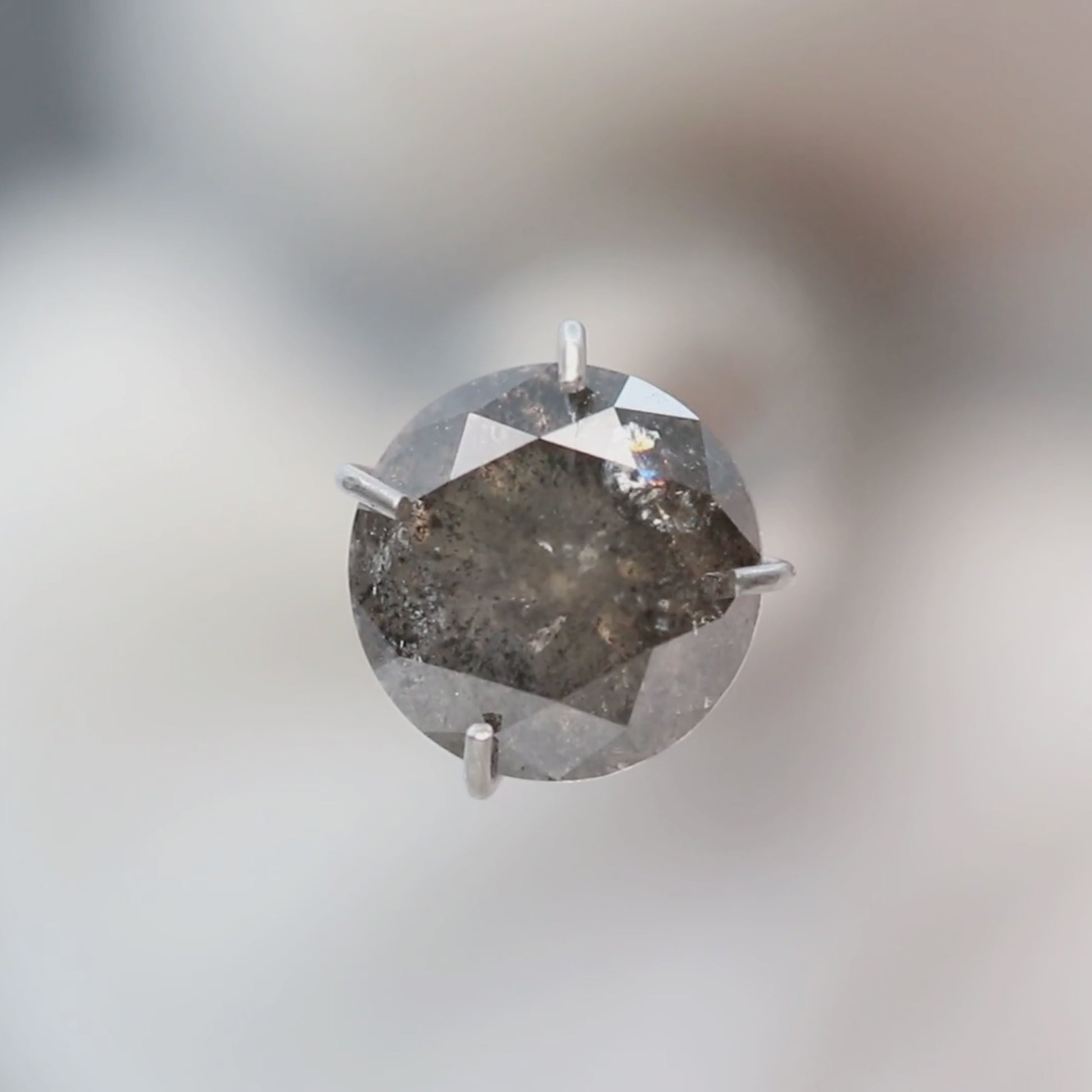 1.49 Carat Round Charcoal Salt and Pepper Diamond for Custom Work - Inventory Code DSR149