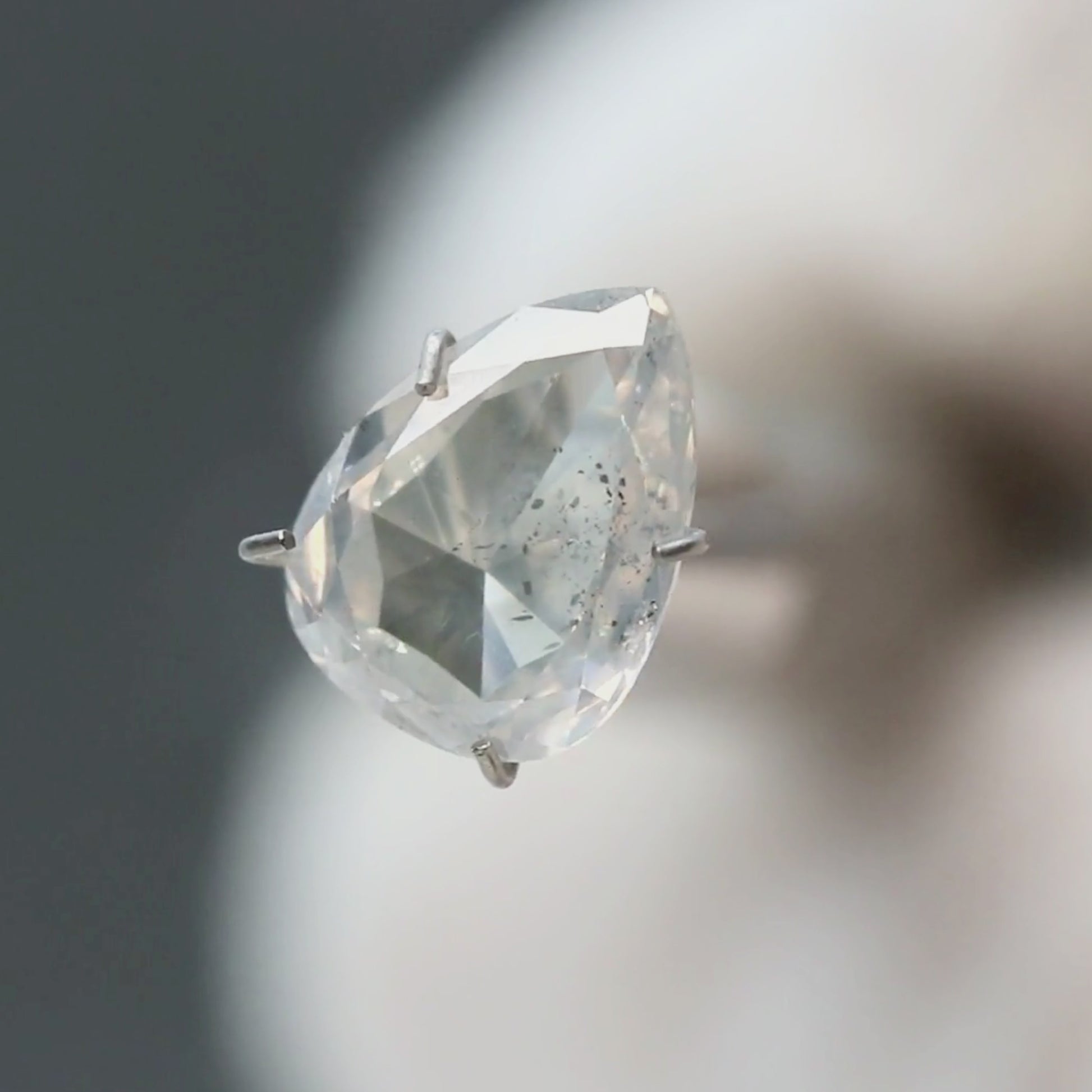 2.38 Carat Clear Gray Pear Salt and Pepper Diamond for Custom Work - Inventory Code CCP238