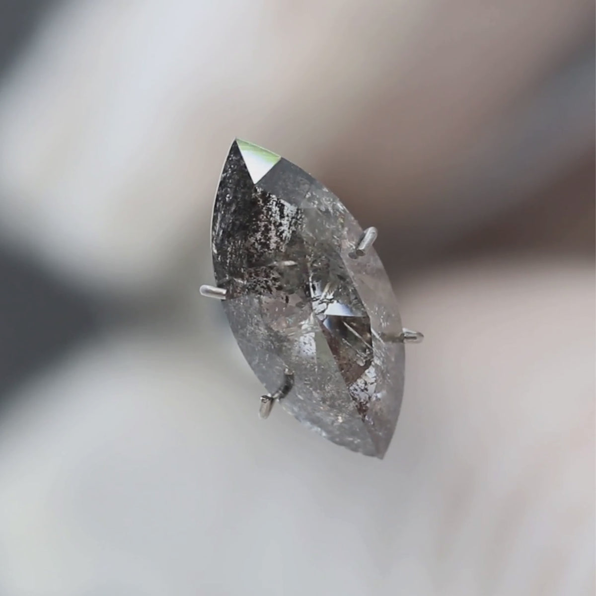 3.40 Carat Marquise Salt and Pepper Diamond for Custom Work - Inventory Code DCM340