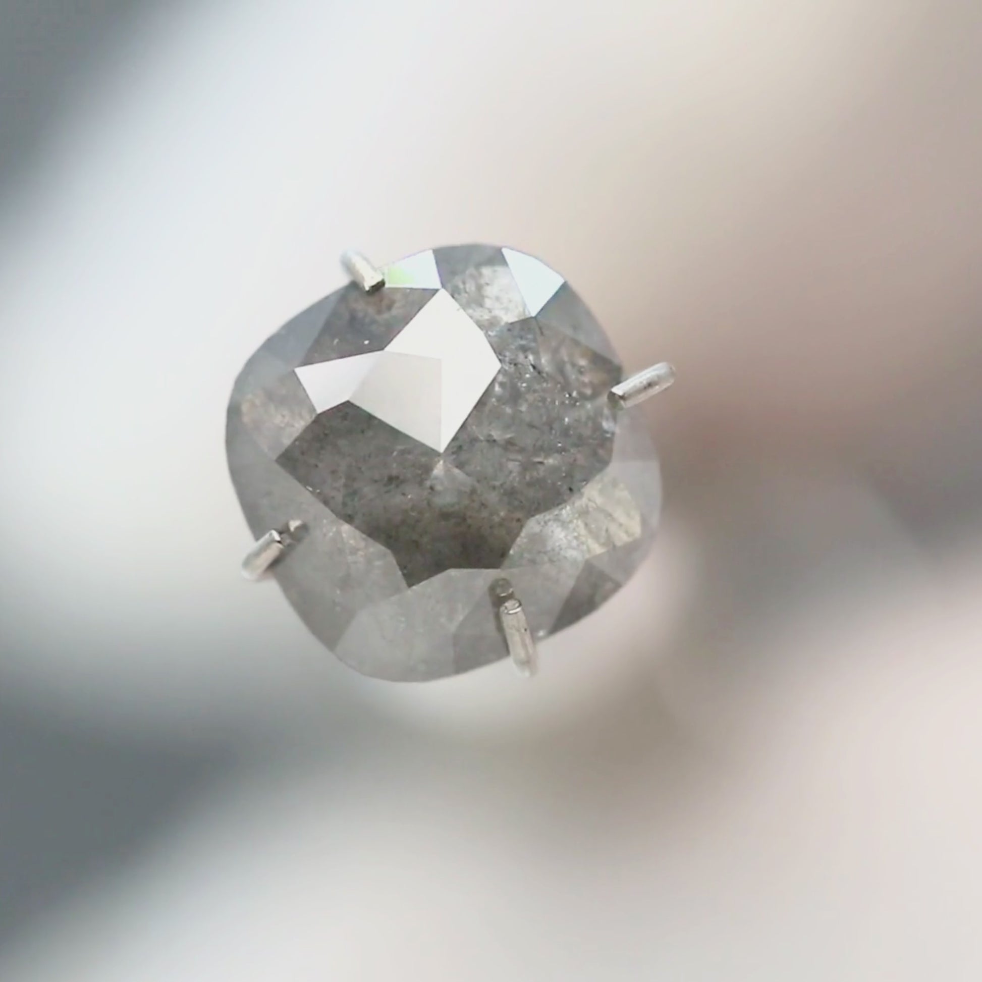 1.72 Carat Dark Gray Cushion Salt and Pepper Diamond for Custom Work - Inventory Code DSC172