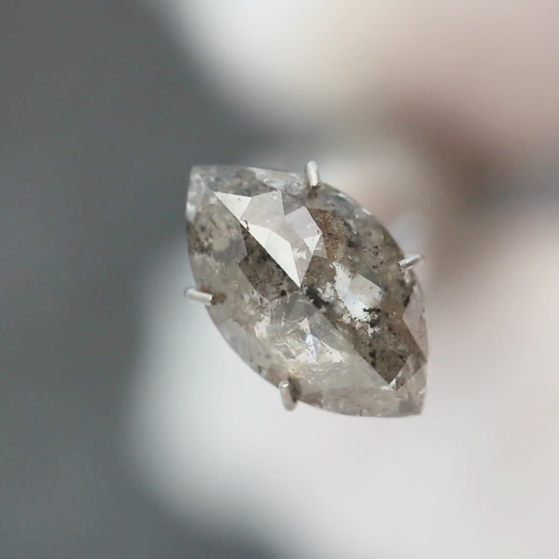 3.35 Carat Marquise Salt and Pepper Diamond for Custom Work - Inventory Code BCM335