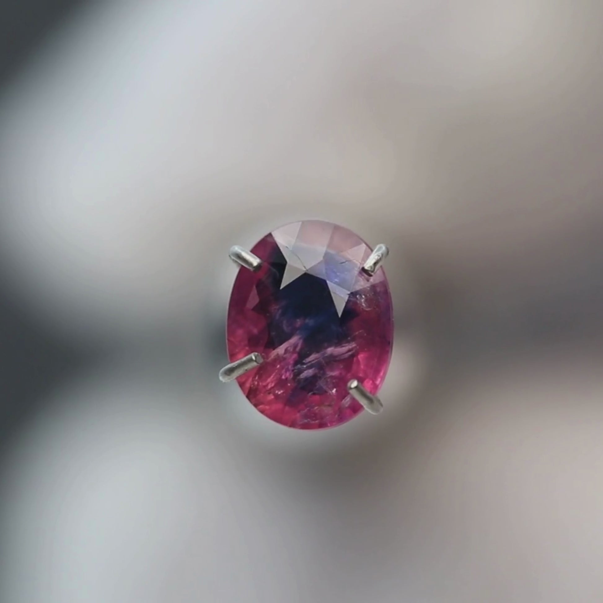 0.93 Carat Bicolor Pink and Purple Oval Sapphire for Custom Work - Inventory Code PPOS093