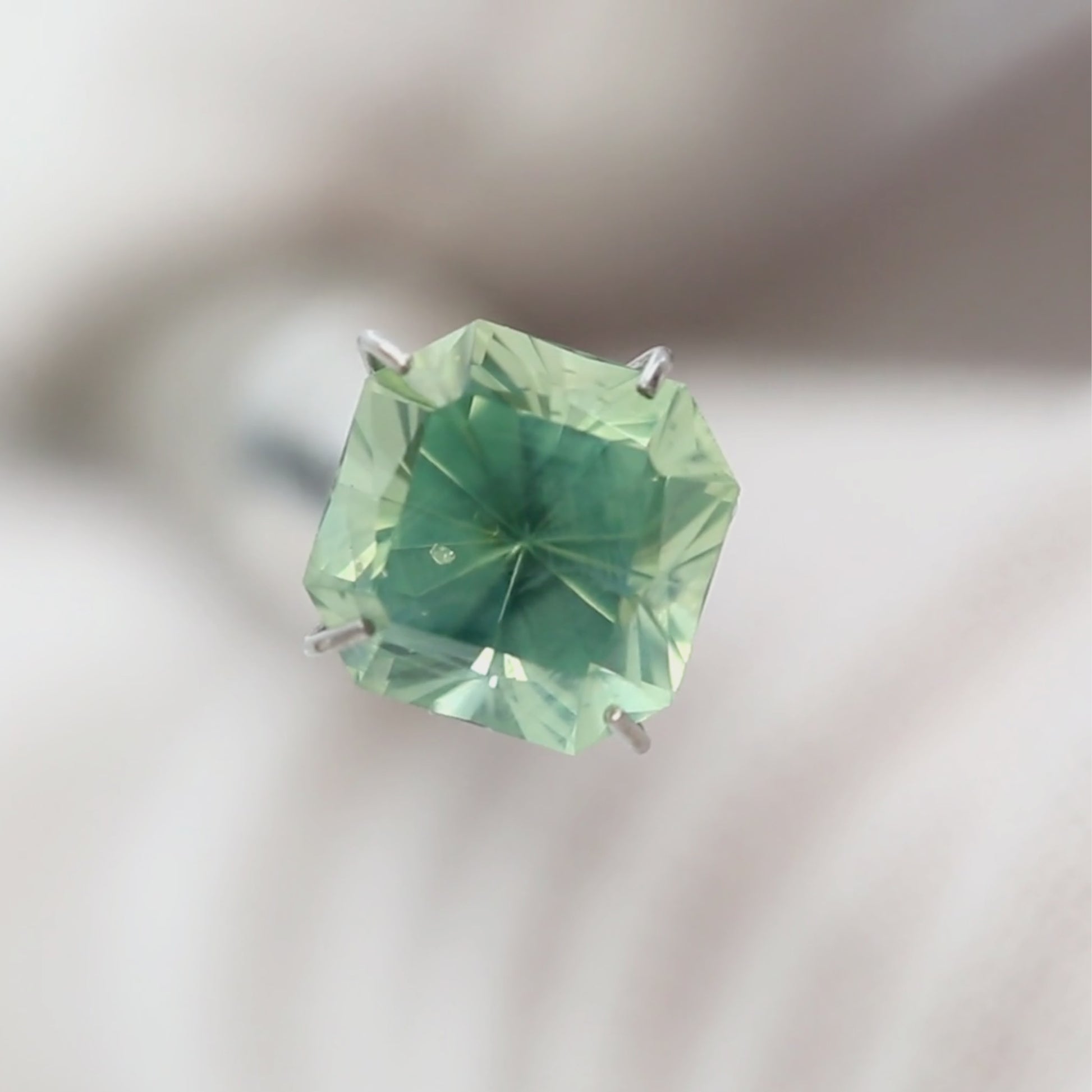 3.36 Carat Bright Teal Fantasy Cut Asscher Australian Sapphire for Custom Work - Inventory Code LTAS336