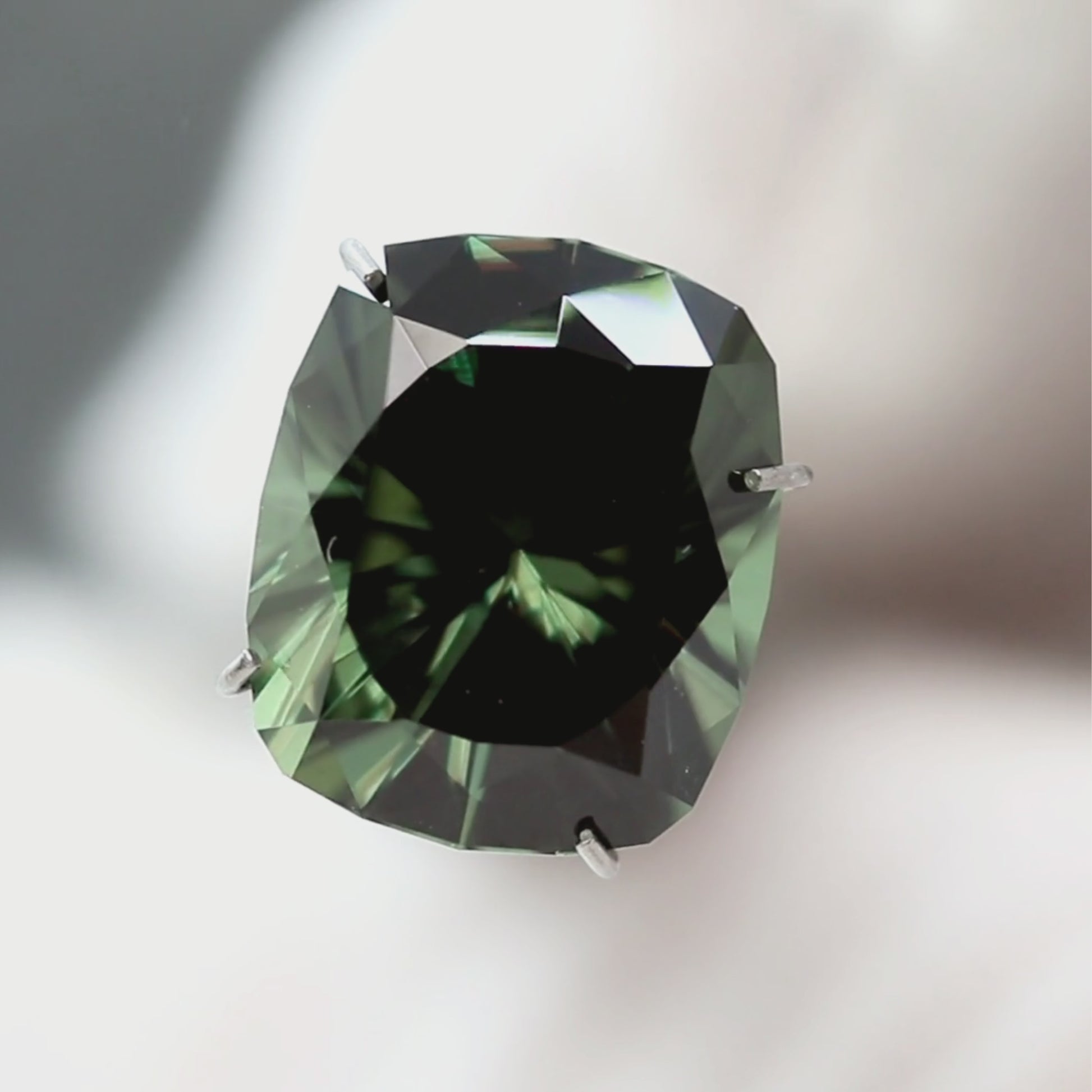 7.20 Carat Green Elongated Cushion Lab Grown Sapphire for Custom Work - Inventory Code LGGS720