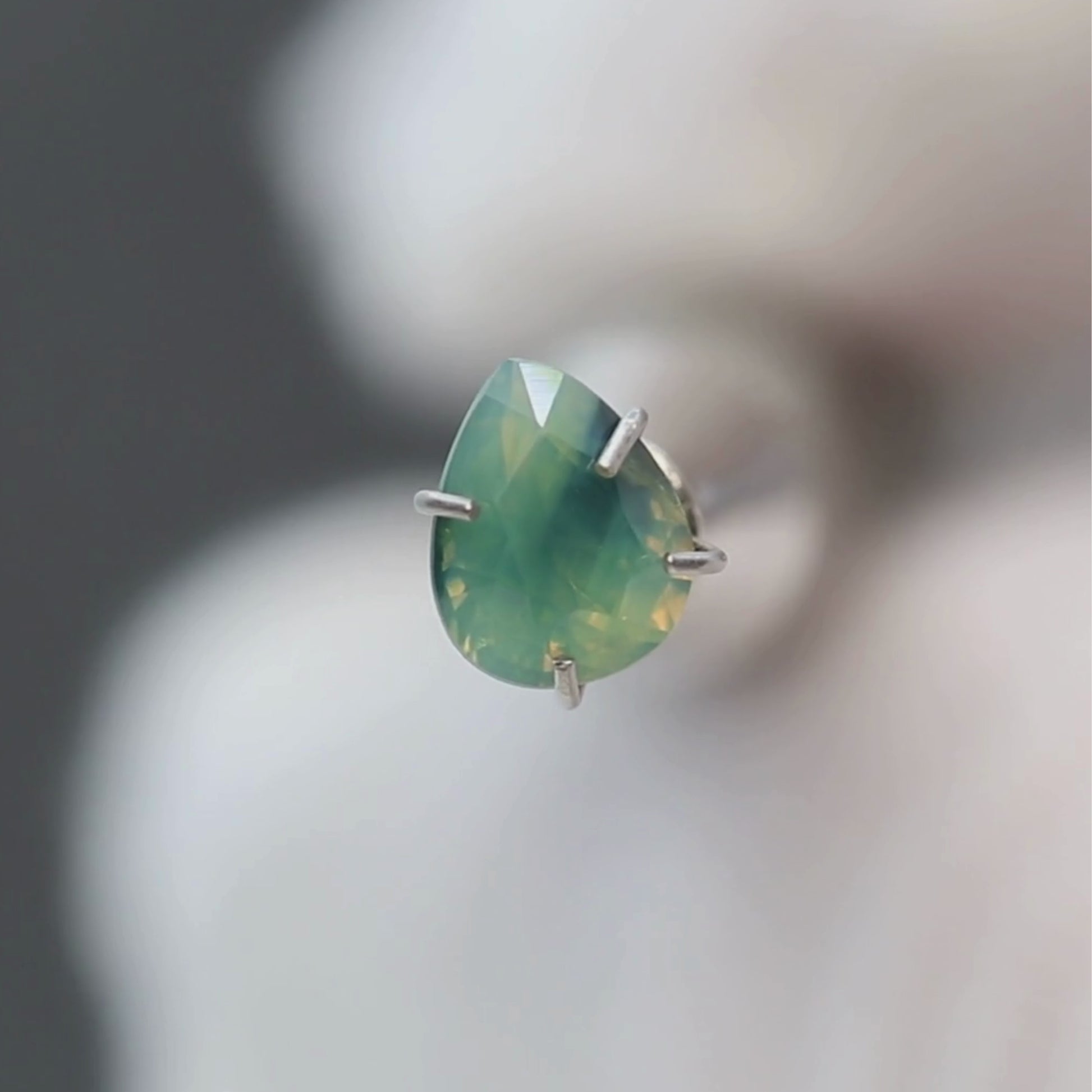 0.91 Carat Bicolor Teal Pear Sapphire for Custom Work - Inventory Code BTSP091