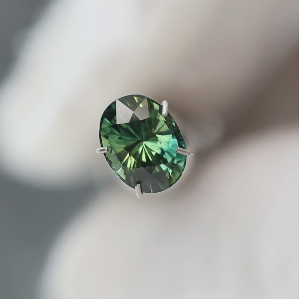 2.52 Carat Teal Green Oval Sapphire for Custom Work - Inventory Code TGOS252
