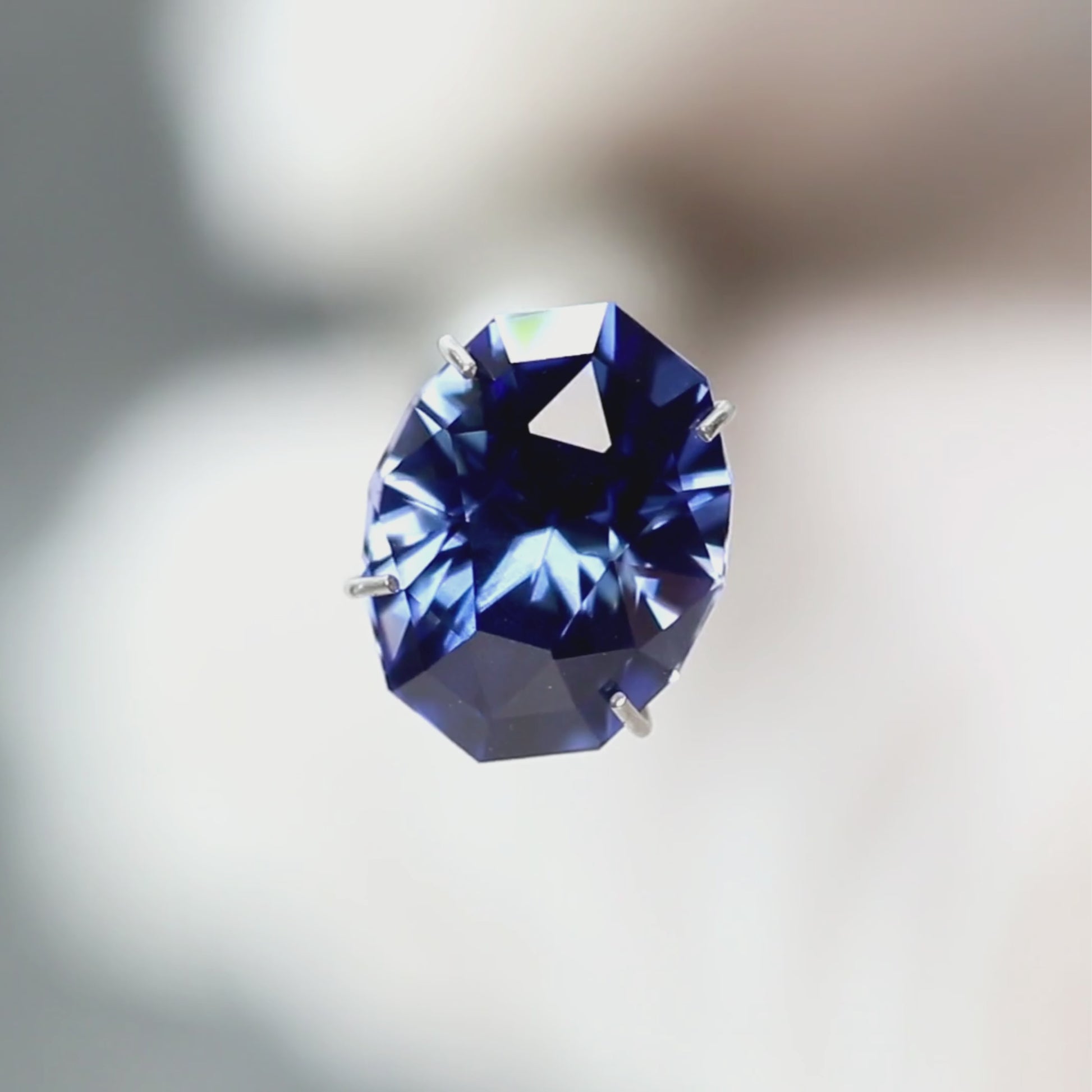 4.29 Carat Lab Grown Blue Geometric Oval Sapphire for Custom Work - Inventory Code LGGO429