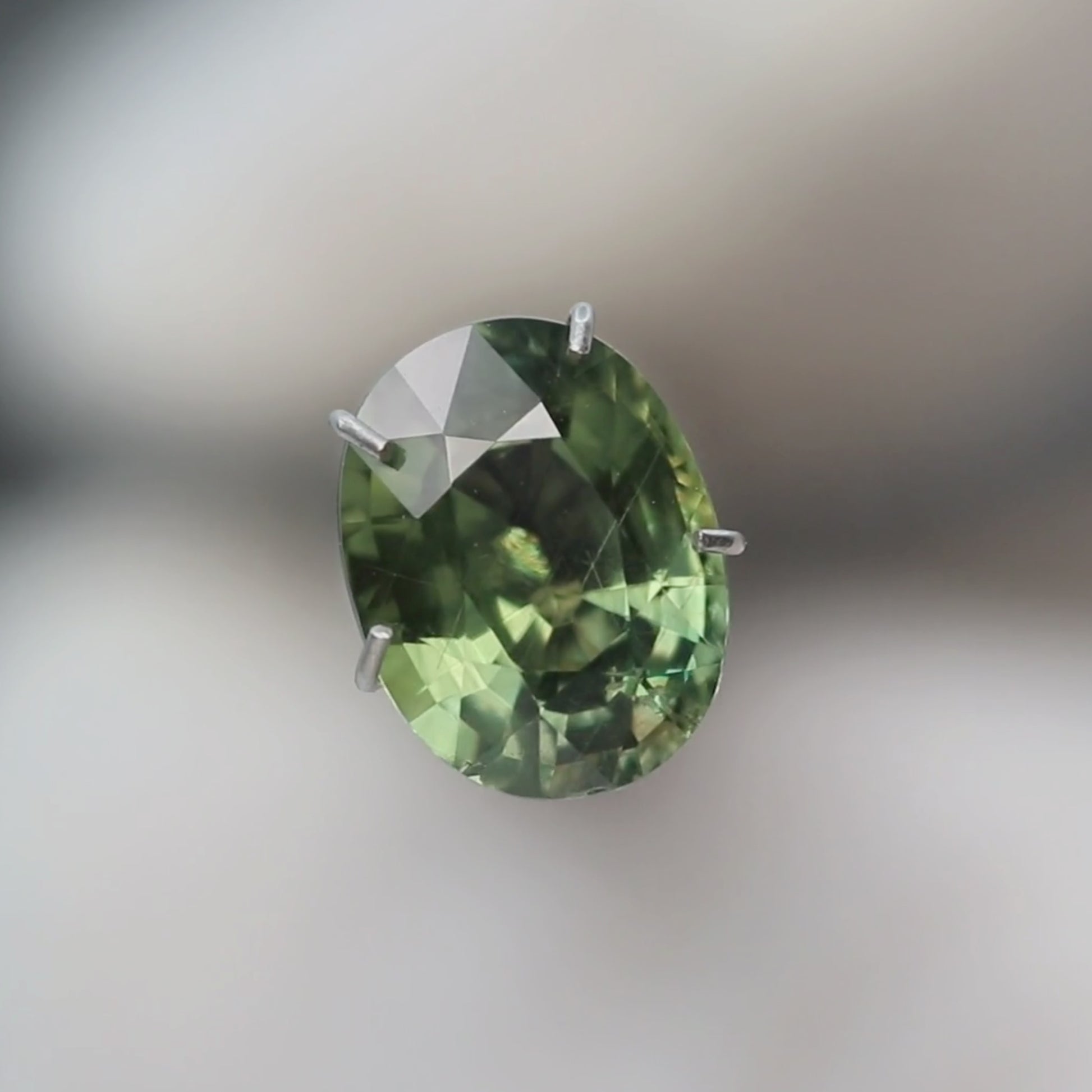 2.86 Carat Warm Green Oval Sapphire for Custom Work - Inventory Code GOS286