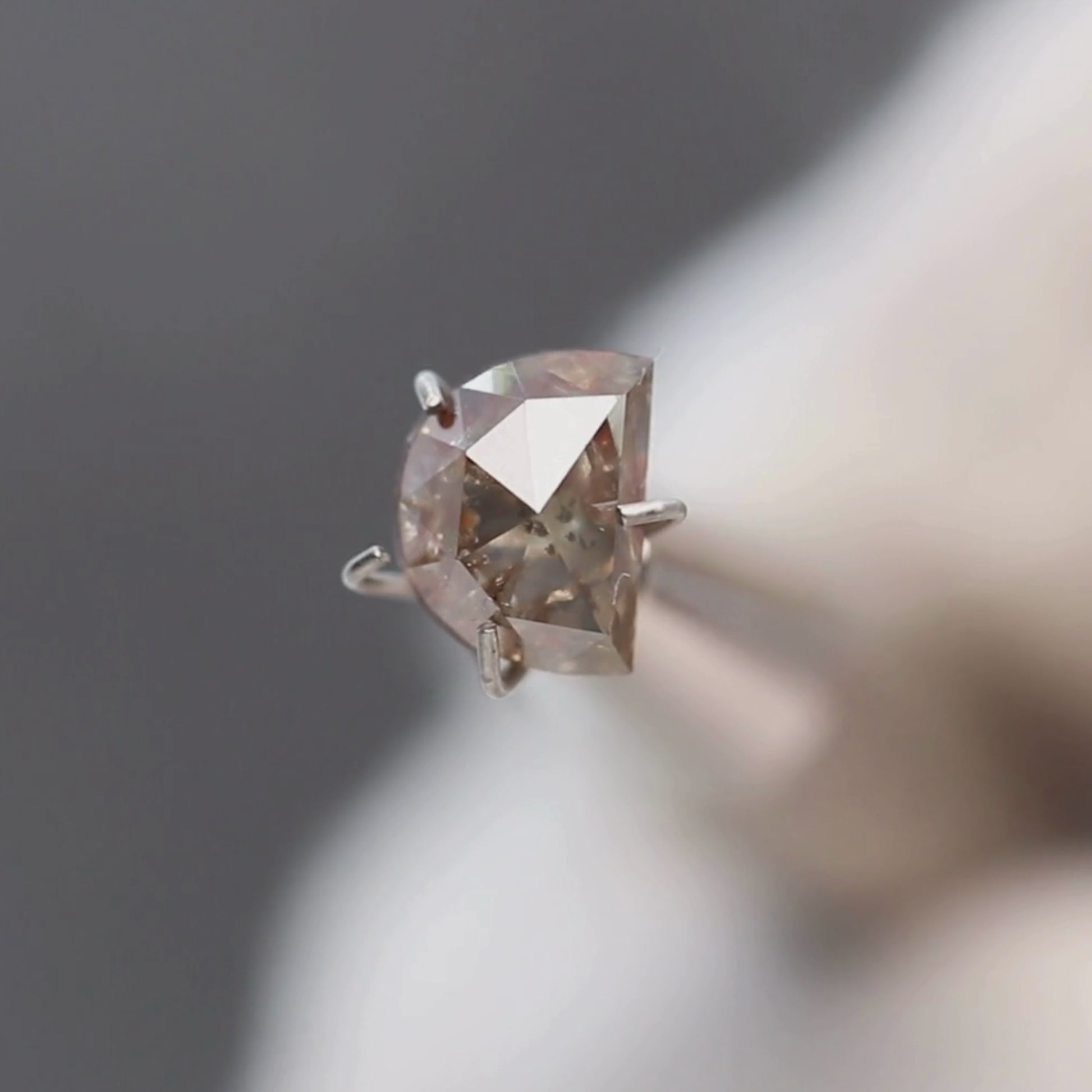 1.49 Carat Brown Half Moon Salt and Pepper Diamond for Custom Work - Inventory Code DHM149