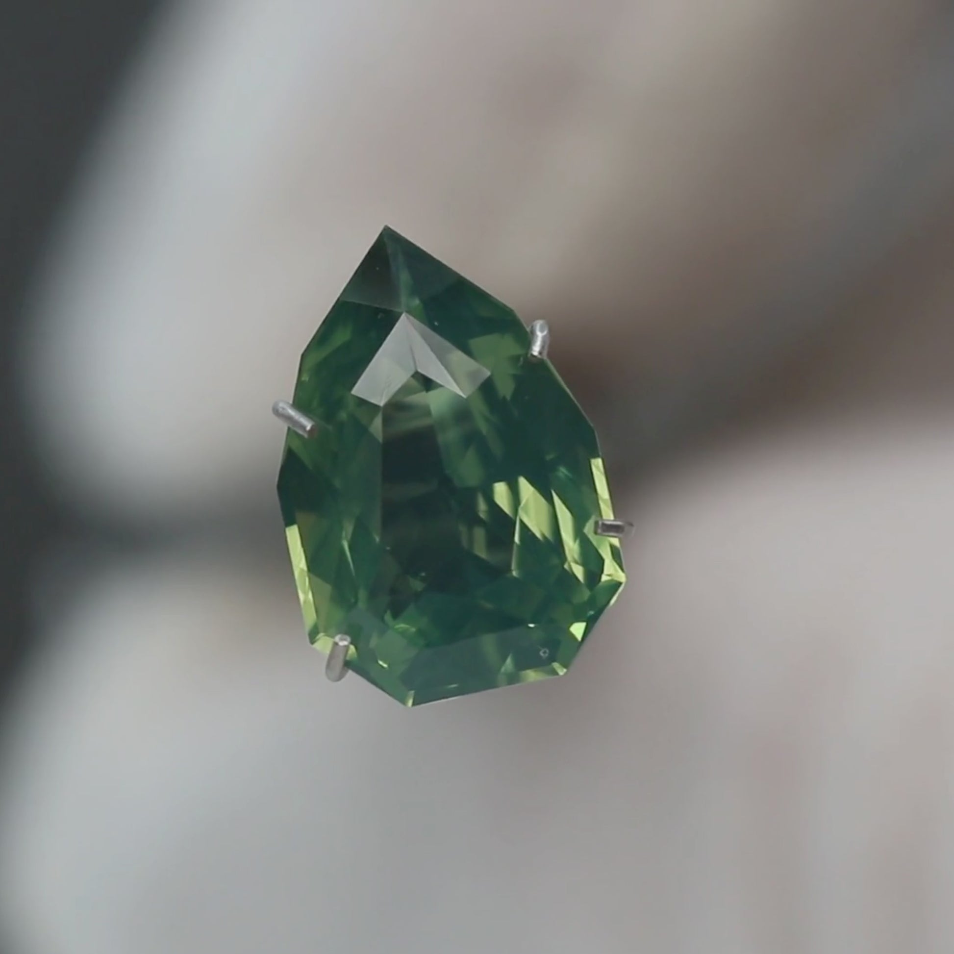 3.53 Carat Green Geometric Pear Sapphire for Custom Work - Inventory Code GGPS353
