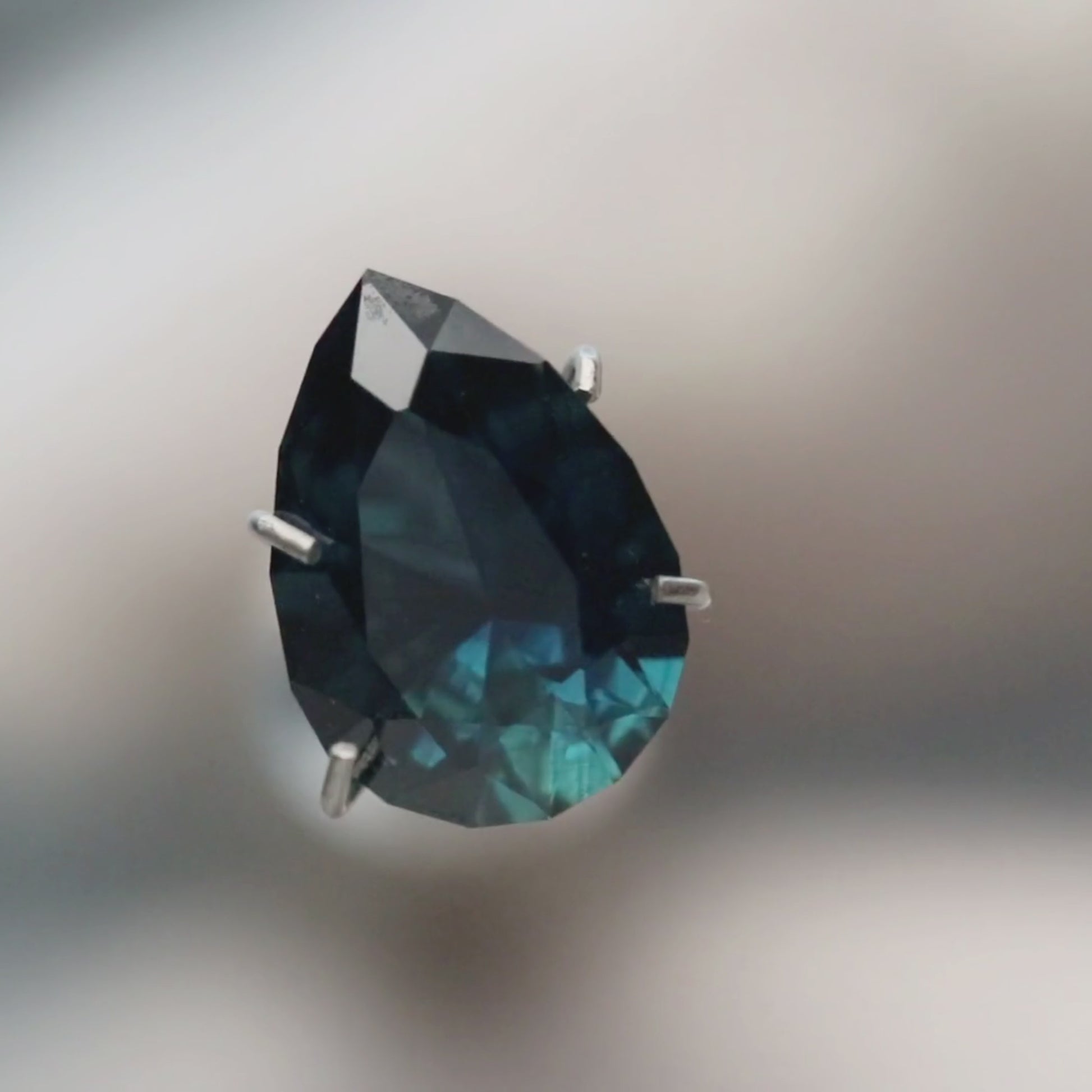 2.02 Carat Blue Geometric Cut Pear Sapphire for Custom Work - Inventory Code BPS202