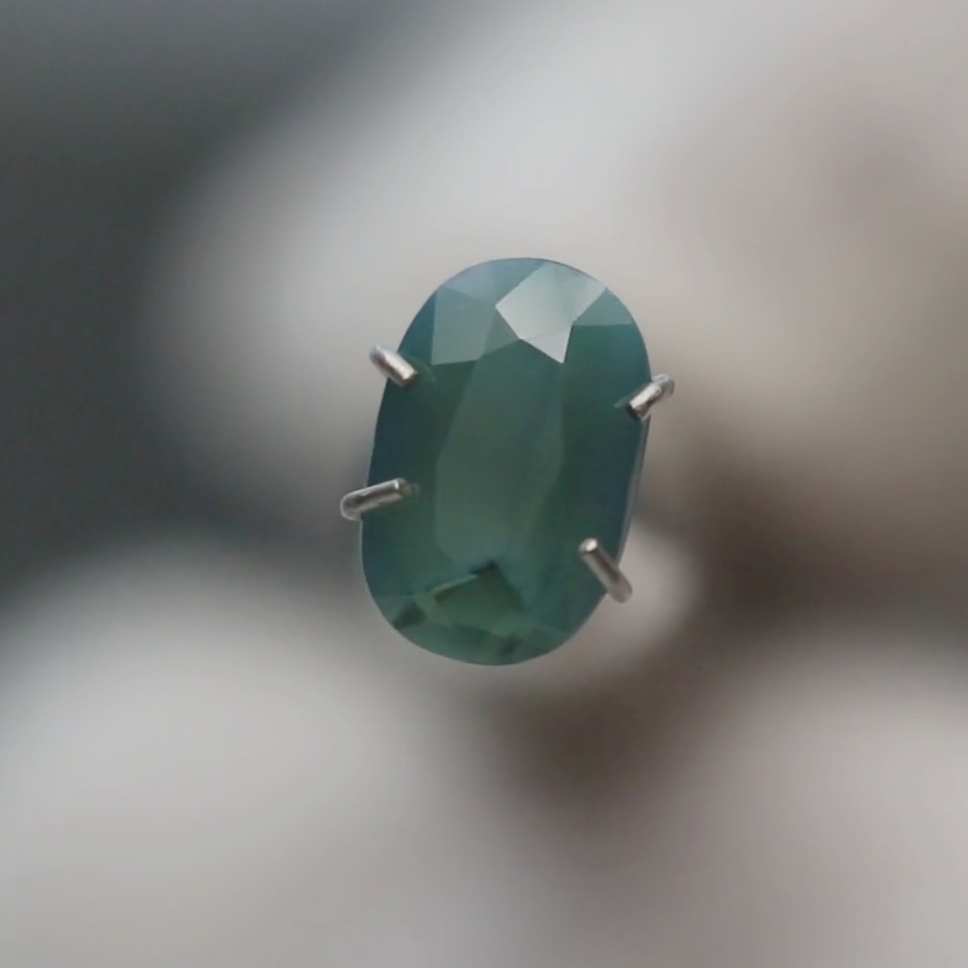 1.18 Carat Misty Teal Elongated Oval Sapphire for Custom Work - Inventory Code BCOS118