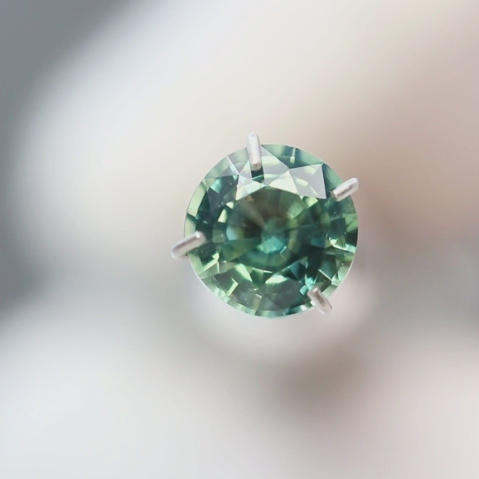 1.18 Carat Round Teal Green Sapphire for Custom Work - Inventory Code GBRS118