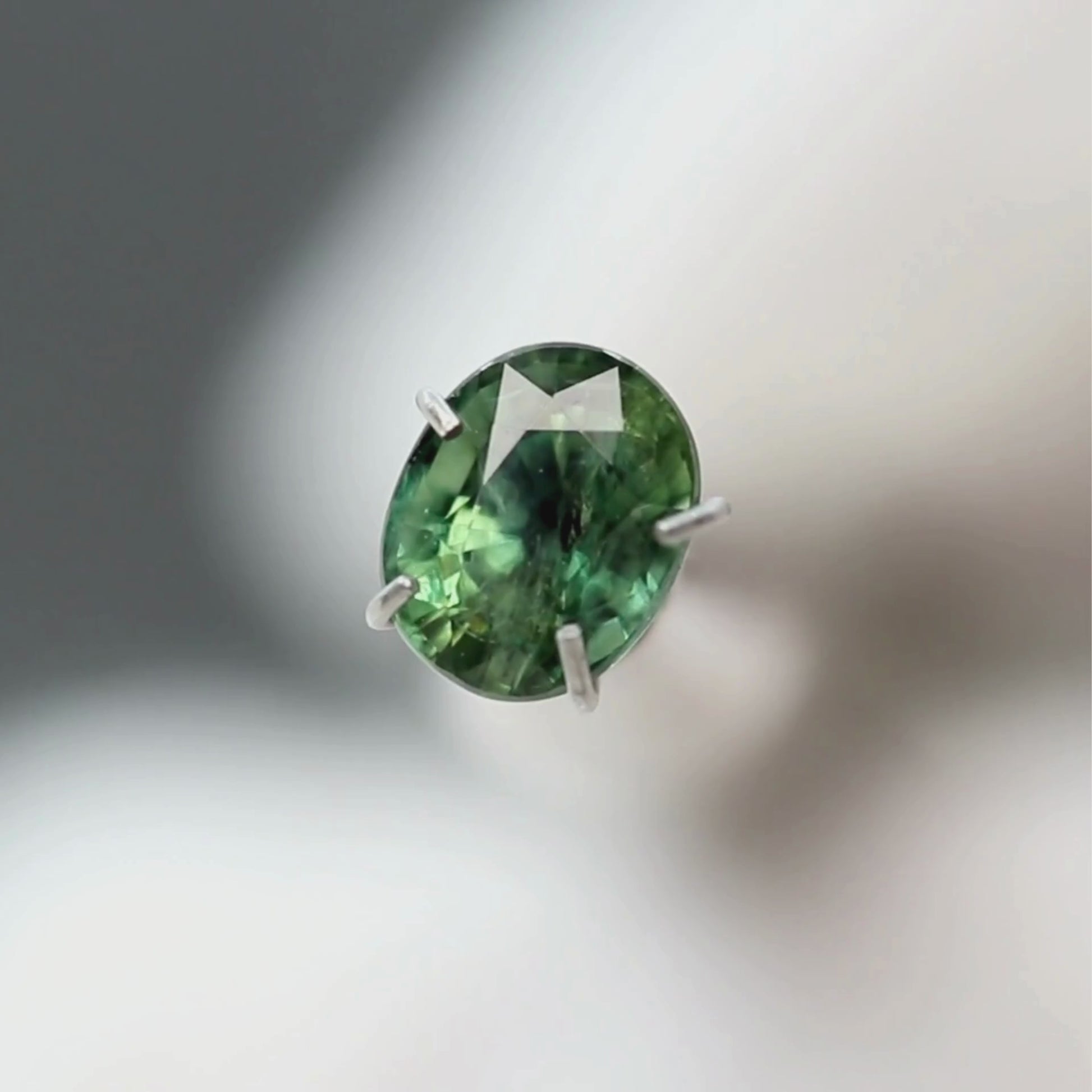 1.23 Carat Teal Green Oval Sapphire for Custom Work - Inventory Code TOS123b