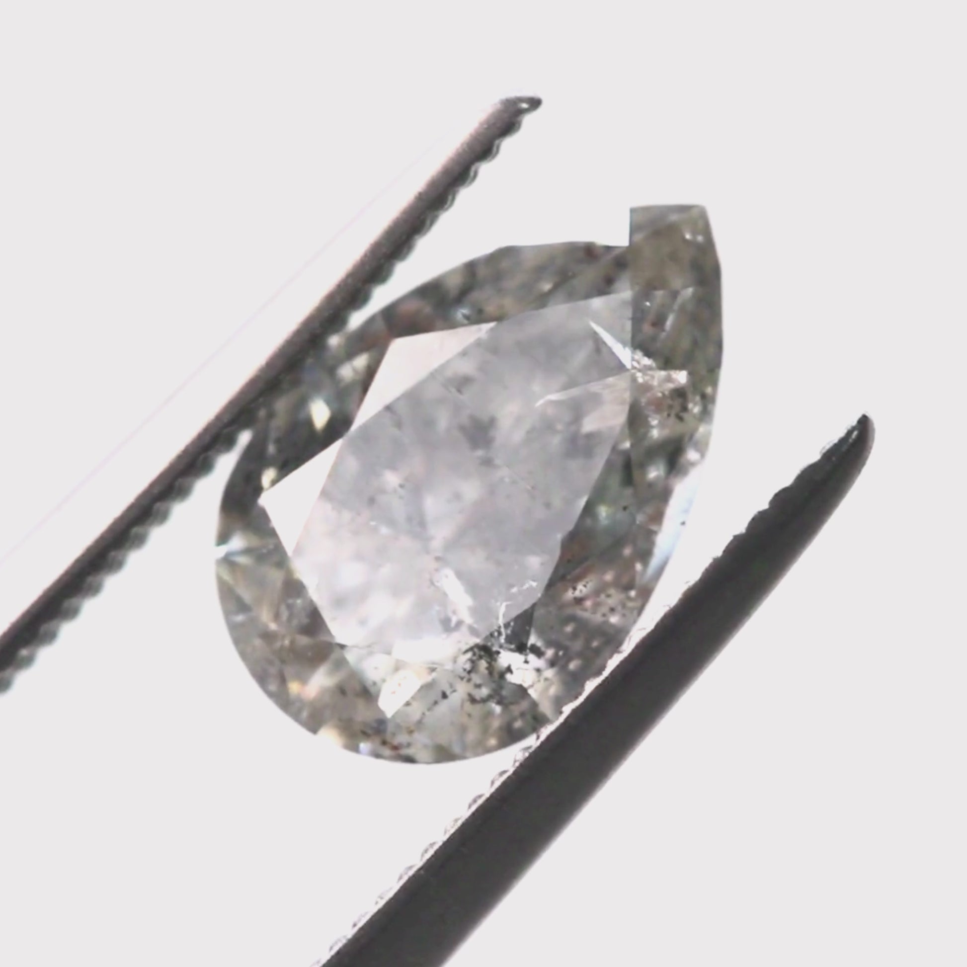 1.65 Carat Bright Gray Pear Salt and Pepper Diamond for Custom Work - Inventory Code CCP165