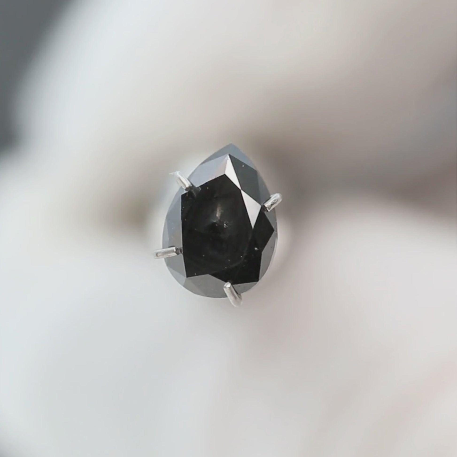 1.18 Carat Black Pear Diamond for Custom Work - Inventory Code NBP118